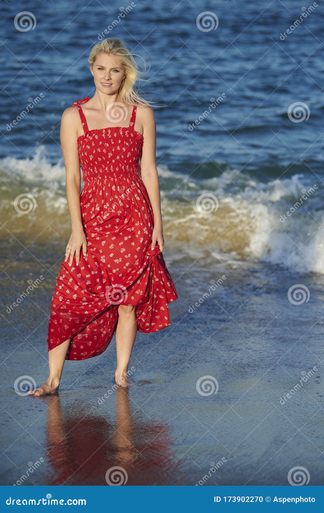 A woman in a blue dress poses on the beach photo – Free San diego Image on  Unsplash