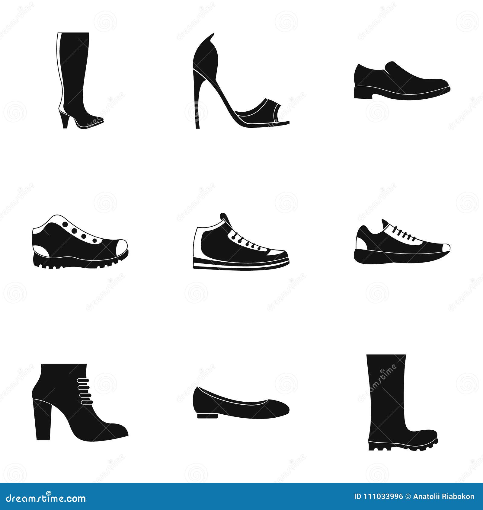Sturdy Shoes Icons Set, Simple Style Stock Vector - Illustration of ...