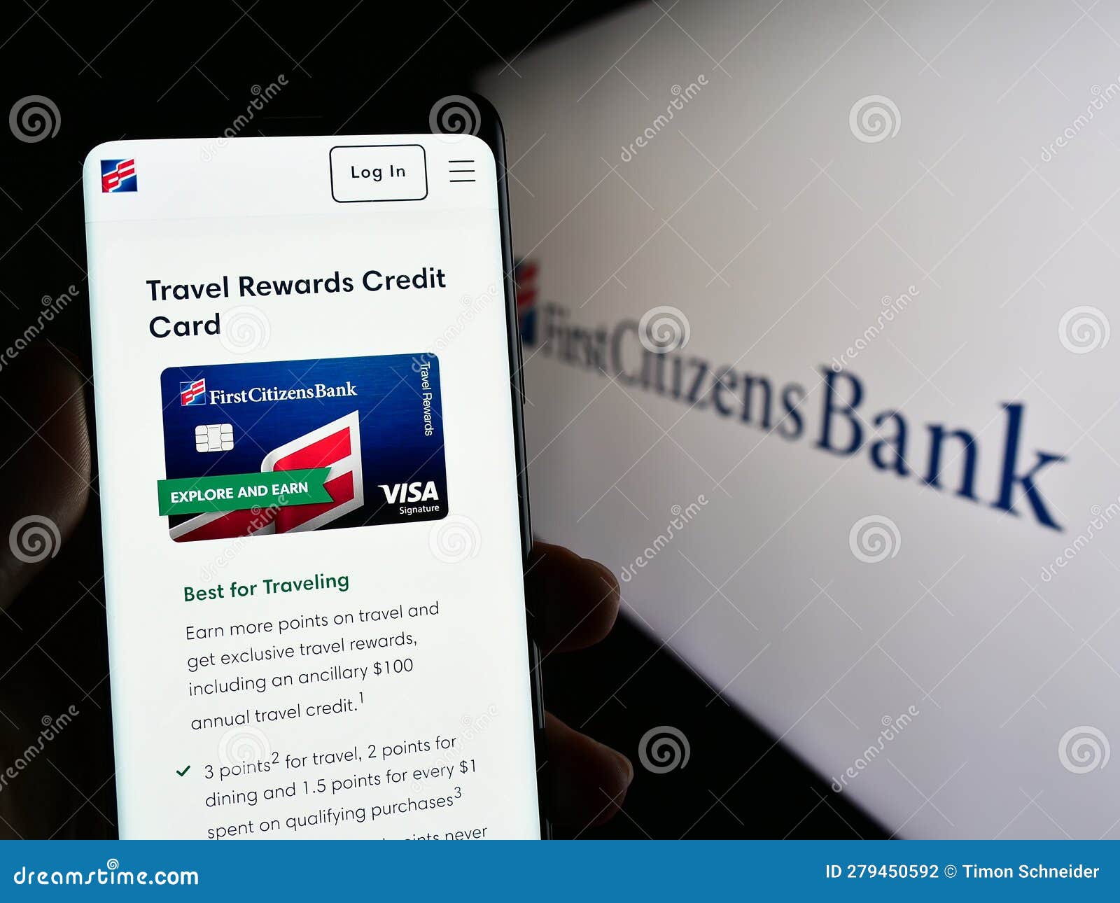 Person Holding Cellphone with Webpage of US Financial Company