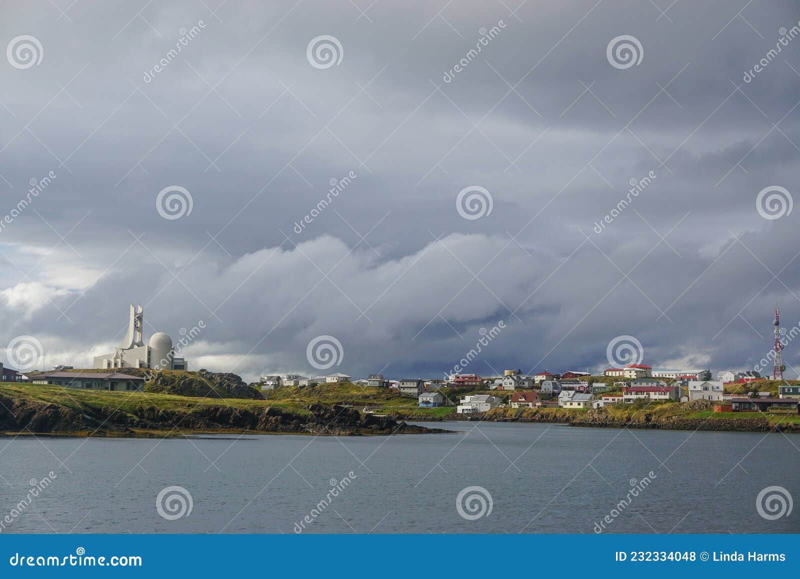 stykkisholmur, iceland: view of the fishing village on the snaefellsnes peninsula