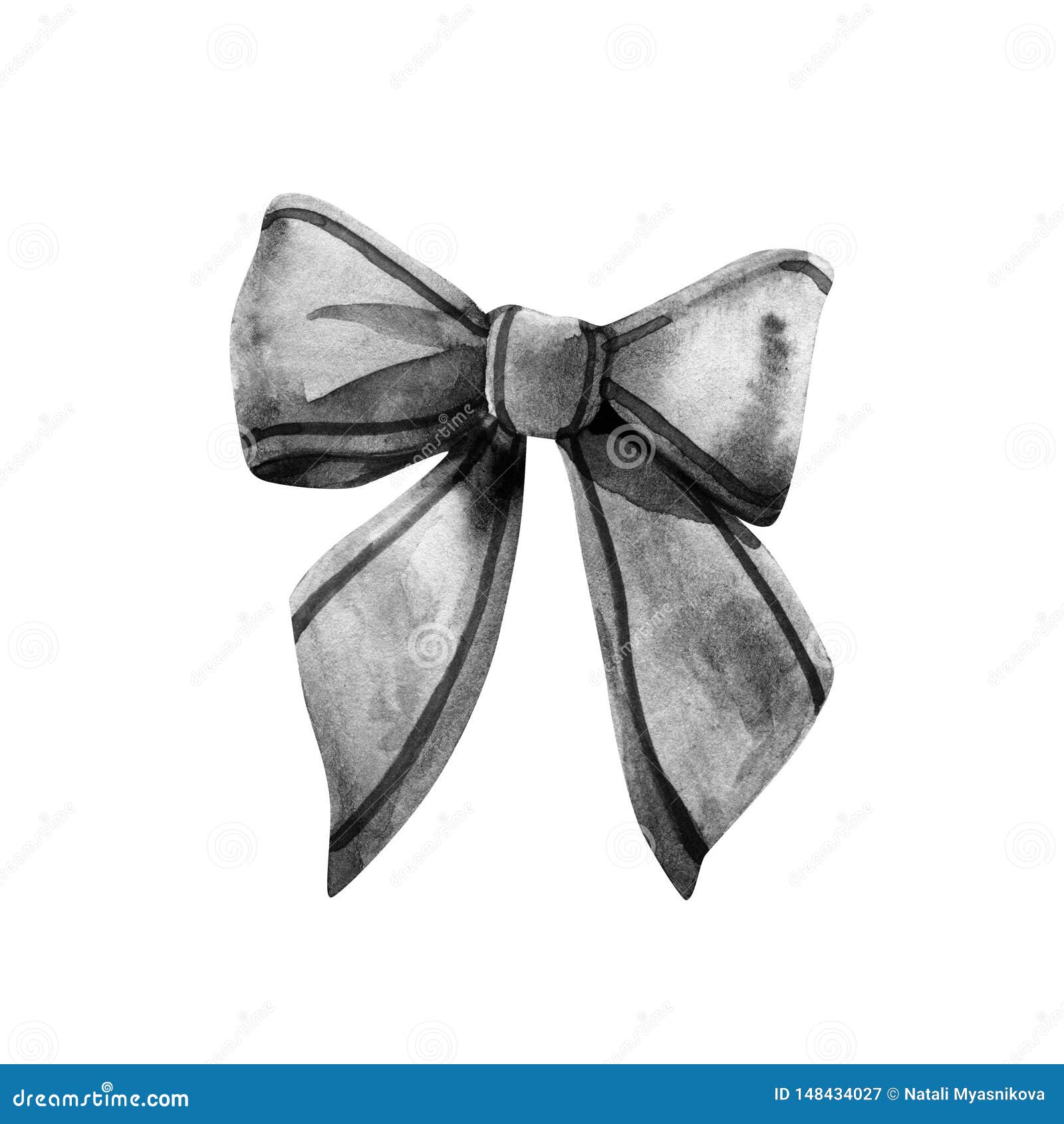 Black silk ribbons and bow isolated on the white Vector Image
