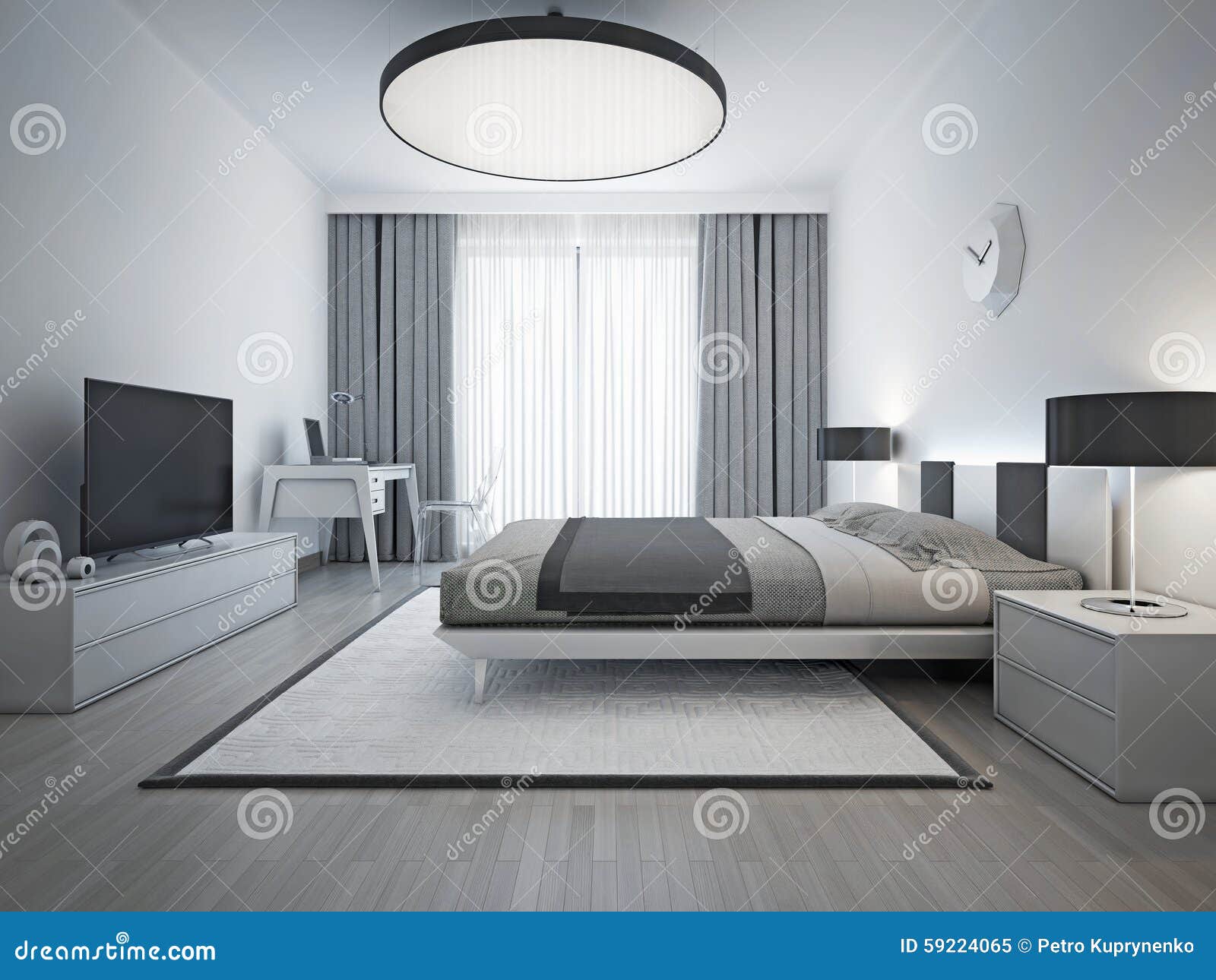 Style Contemporain élégant De Chambre à Coucher Image stock - Image ... Style Contemporain élégant De Chambre à Coucher Image stock - Image ...