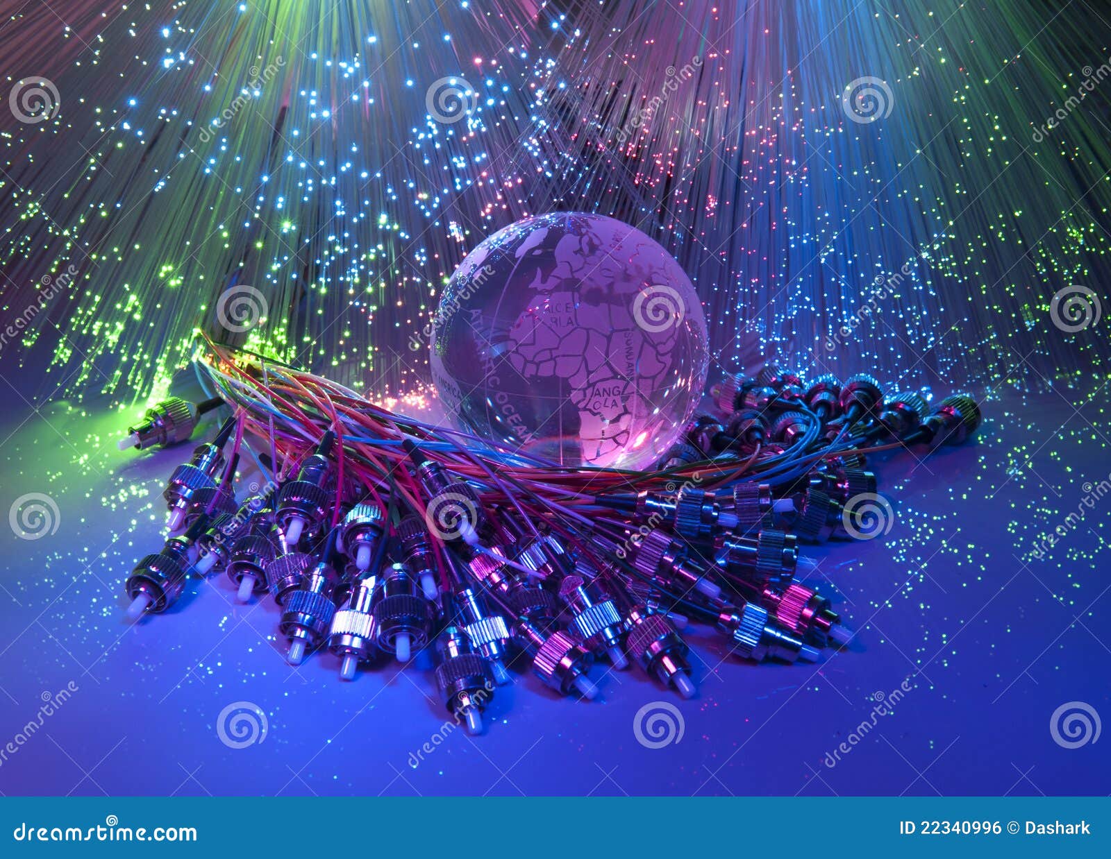 Style De Technologie Sur Le Fond Optique De Fibre Photo stock - Image