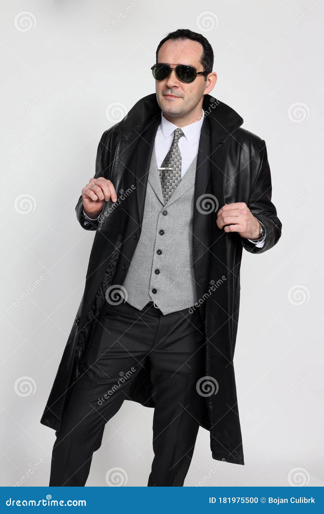Handsome Middle Aged Man Posing in Studio on Isolated Background. Style ...