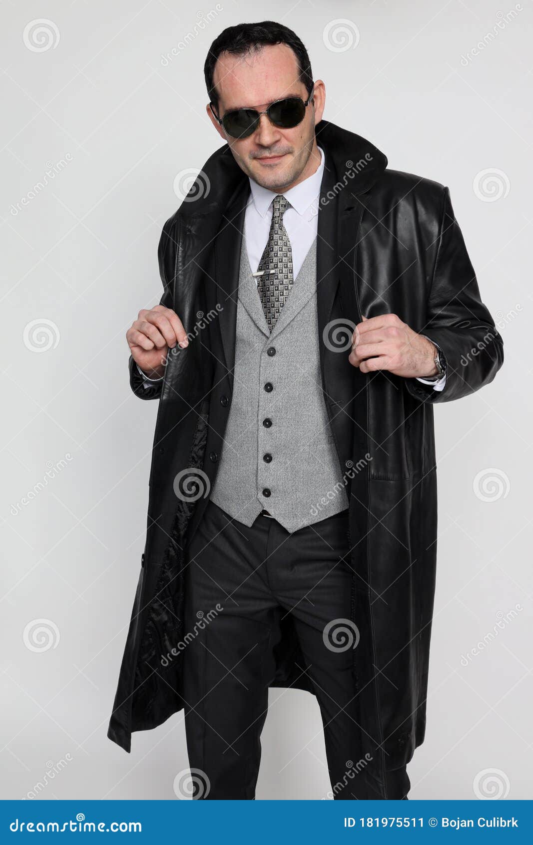 Handsome Middle Aged Man Posing in Studio on Isolated Background. Style ...
