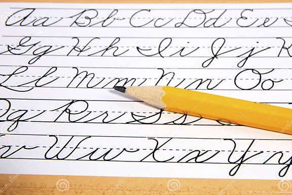Style Guide for Cursive stock image. Image of letter - 25084573