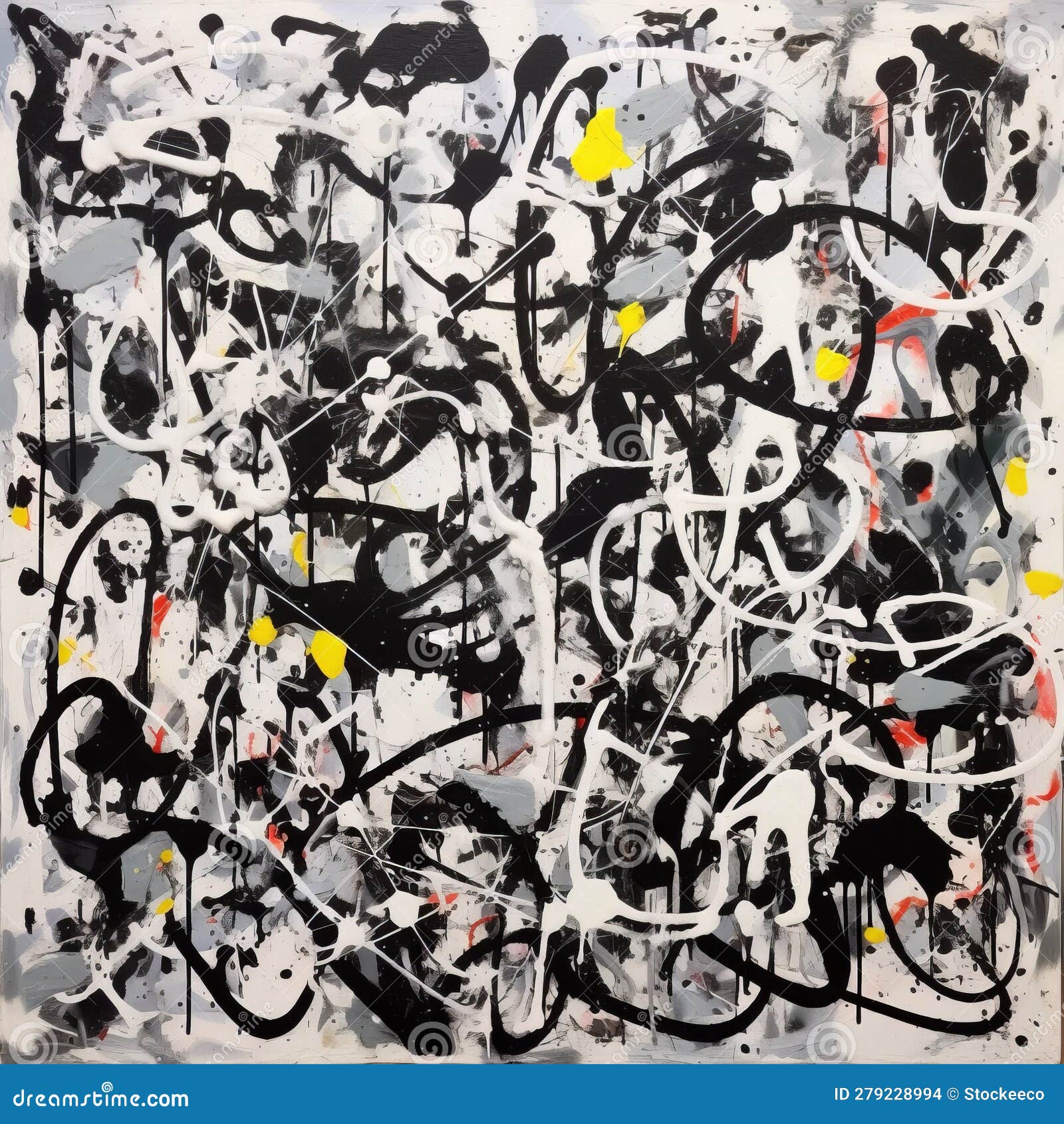 The Style of Number 1a by Jackson Pollock and Black & White Artwork by
