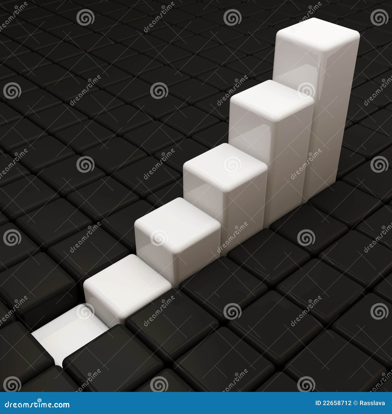 Style White Cube Business Graph Stock Illustration Illustration of