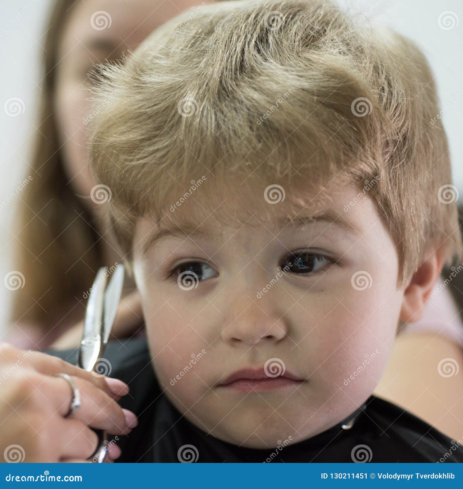 Styling and Cutting Kids Hair. Small Child in Hairdressing Salon. Little  Boy with Blond Hair at Hairdresser Stock Image - Image of blond,  hairdressing: 130211451