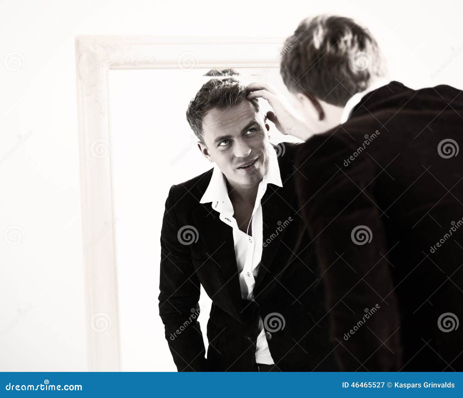 Business Man Using Smartphone And Checking His Work 