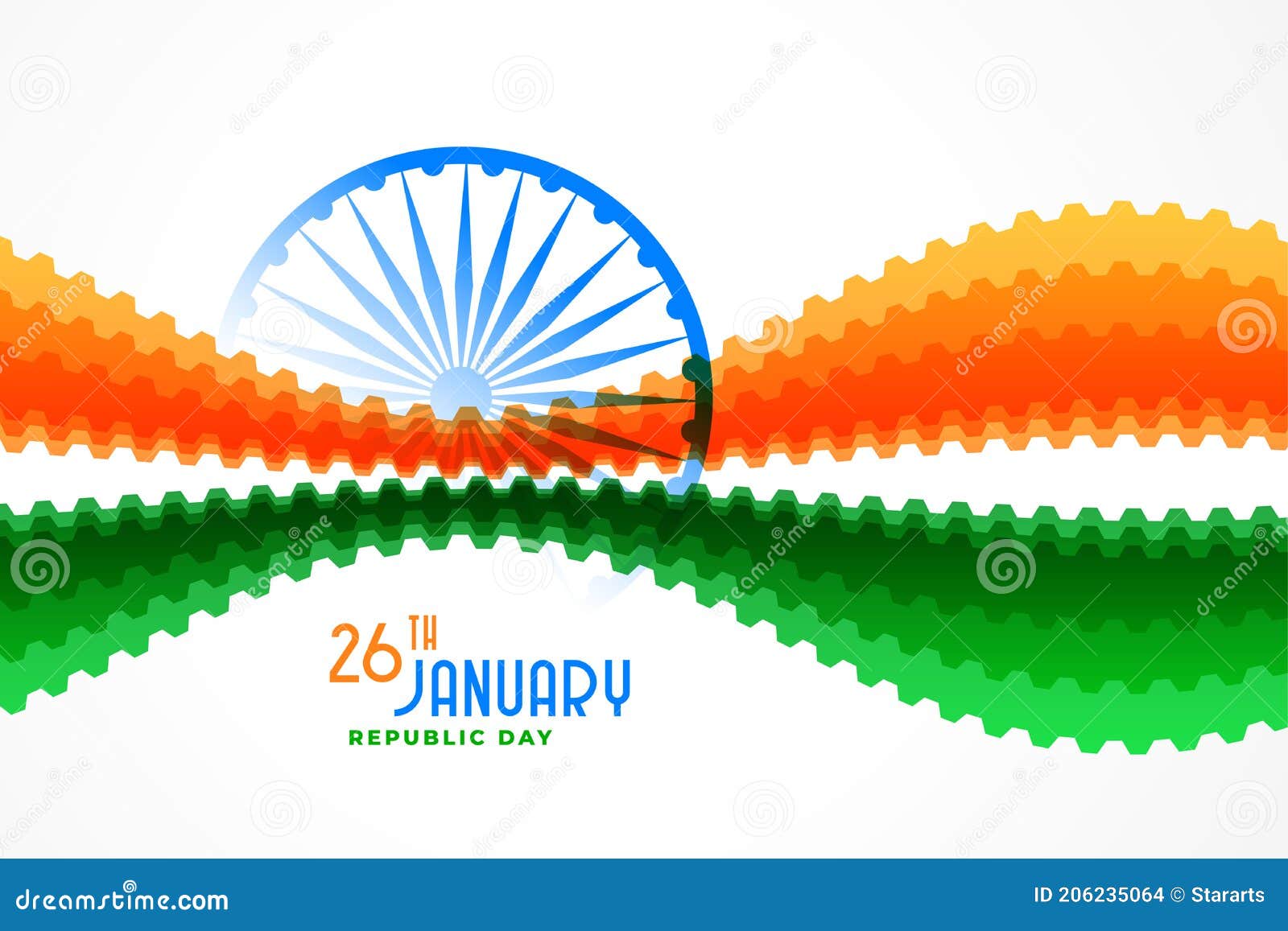 Stylish Abstract Indian Flag Design for Republic Day Stock Vector