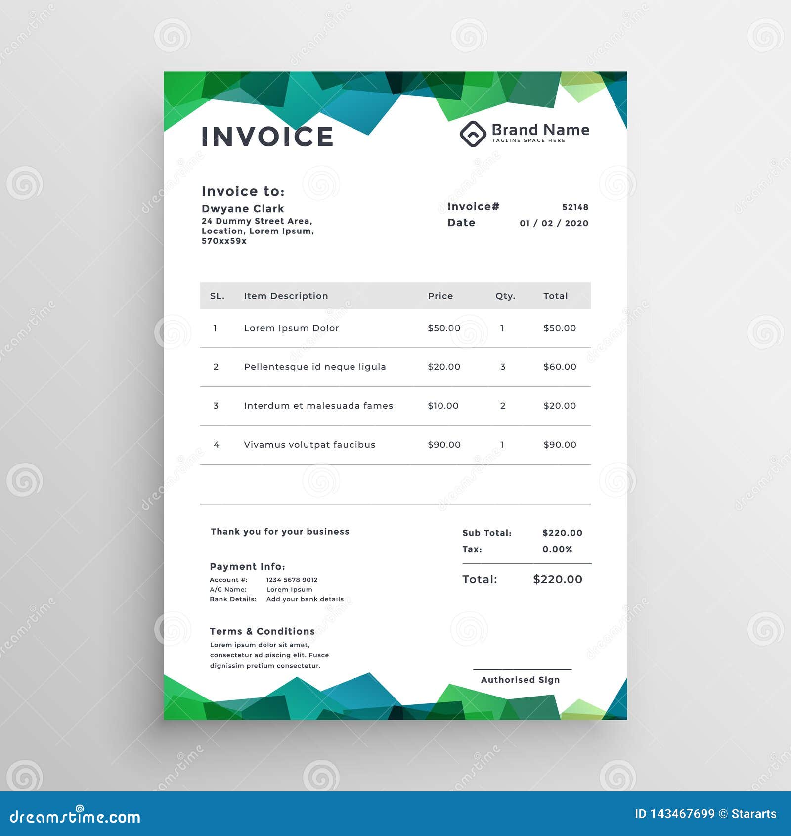 Invoice Template Design from thumbs.dreamstime.com
