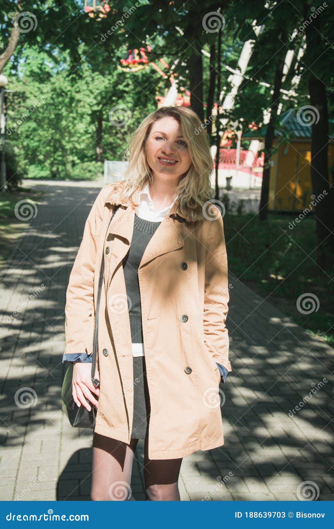 Stylish Beautiful Blonde Woman Poses for a Photographer Stock Image ...