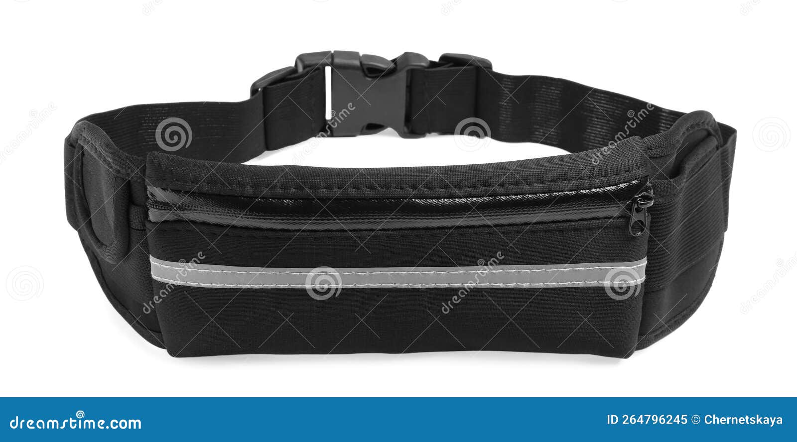 Stylish Black Waist Bag Isolated on White Stock Image Image of style