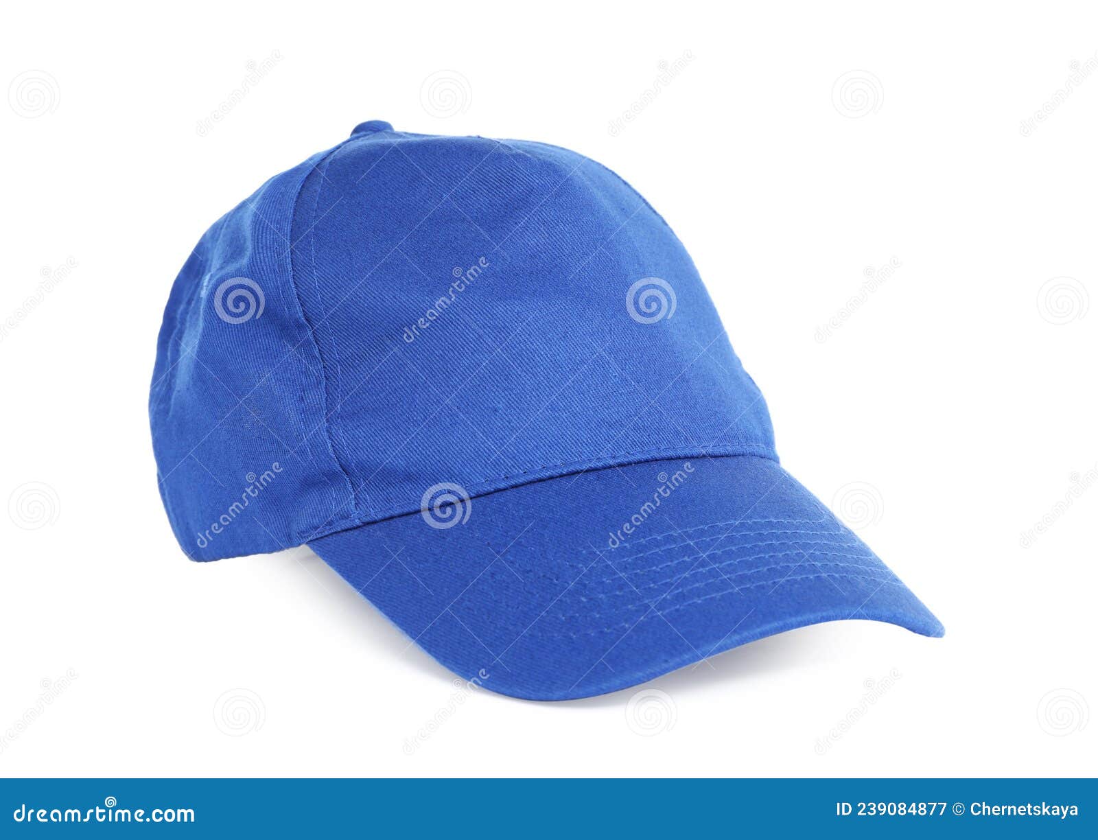 Stylish Blue Baseball Cap Isolated on White Stock Image Image of merchandise, garment 239084877