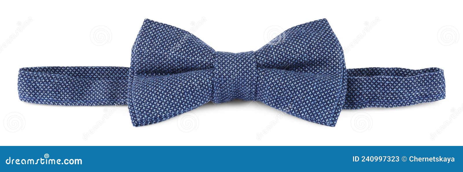 Stylish Blue Bow Tie Isolated on White Stock Image Image of male