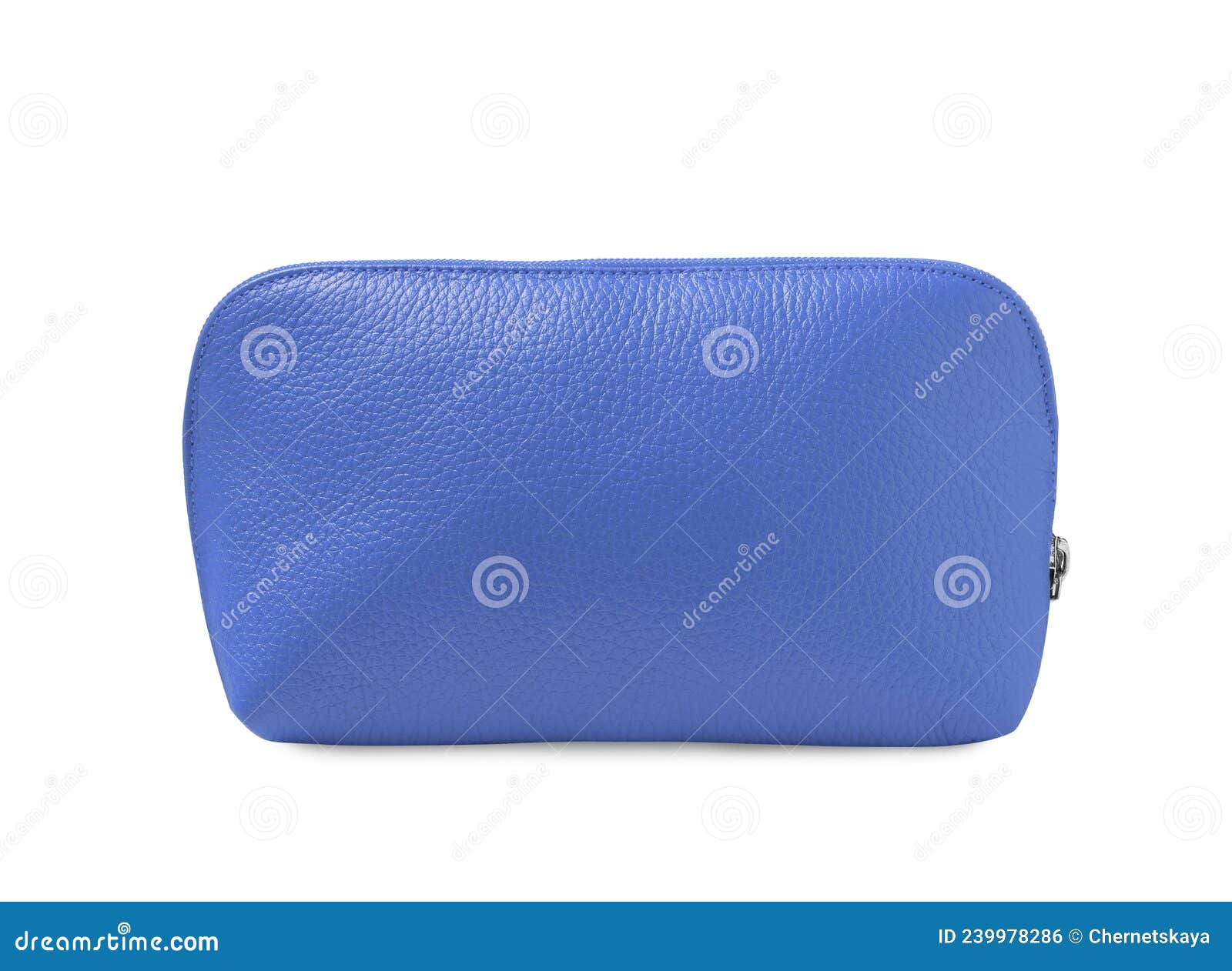Stylish Blue Cosmetic Bag Isolated on White Stock Photo Image of