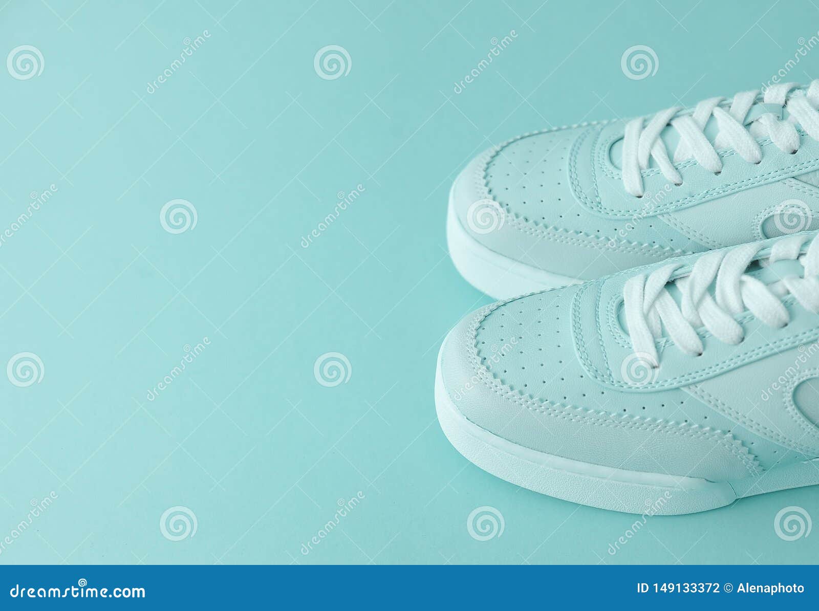 Stylish Blue Shoes on Colorful Background. Stock Photo - Image of ...