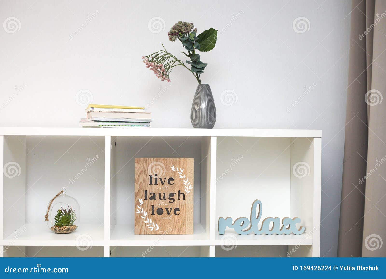 Stylish Bookshelf With Decorations For Home On A White Wall Stock Photo Image Of Christmas Details Stylish Bookshelf With Decorations For Home On A White Wall Stock Photo Image Of Christmas Details