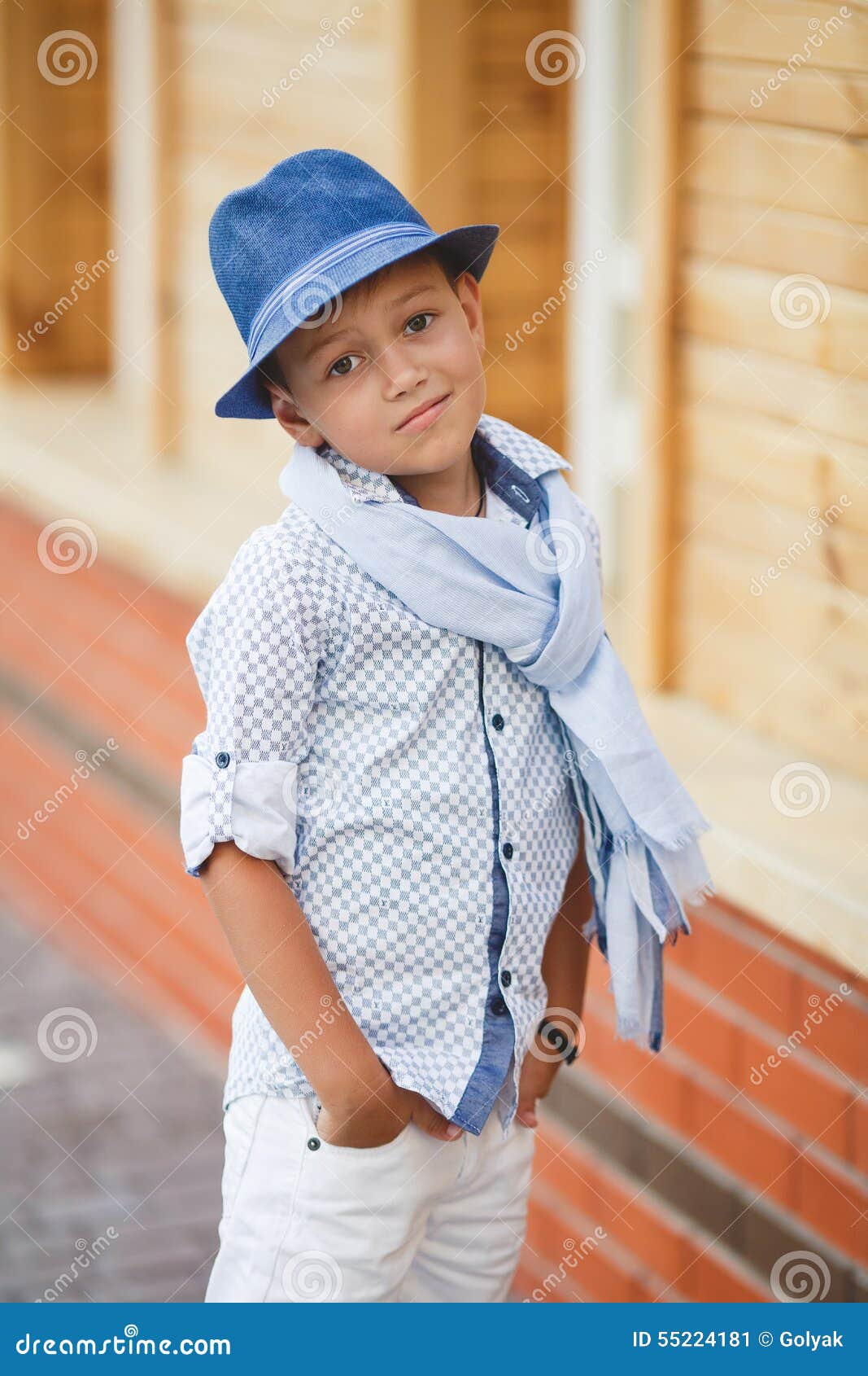 Stylish Boy in the Street Near His Home Stock Image - Image of ...