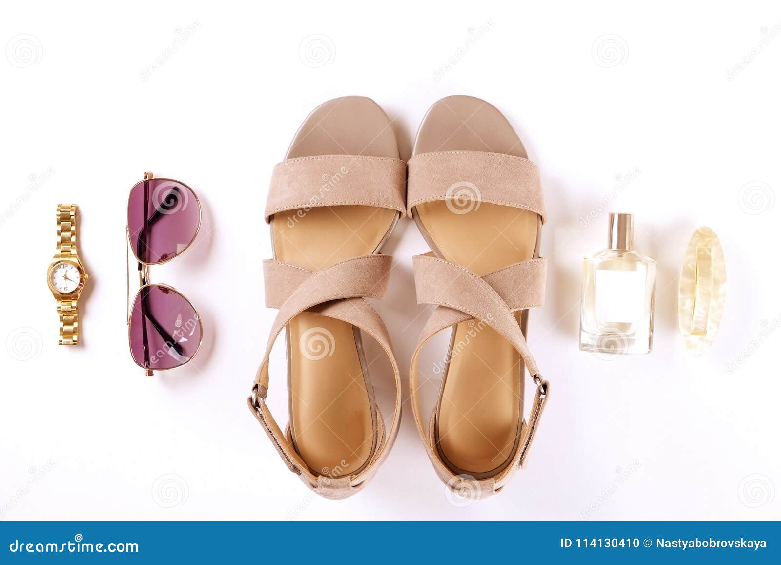 Handdrawn Set Of Women Shoes Block Heels Ankle Booties On Medium Heel  Ballerina Flats Pumps Stiletto