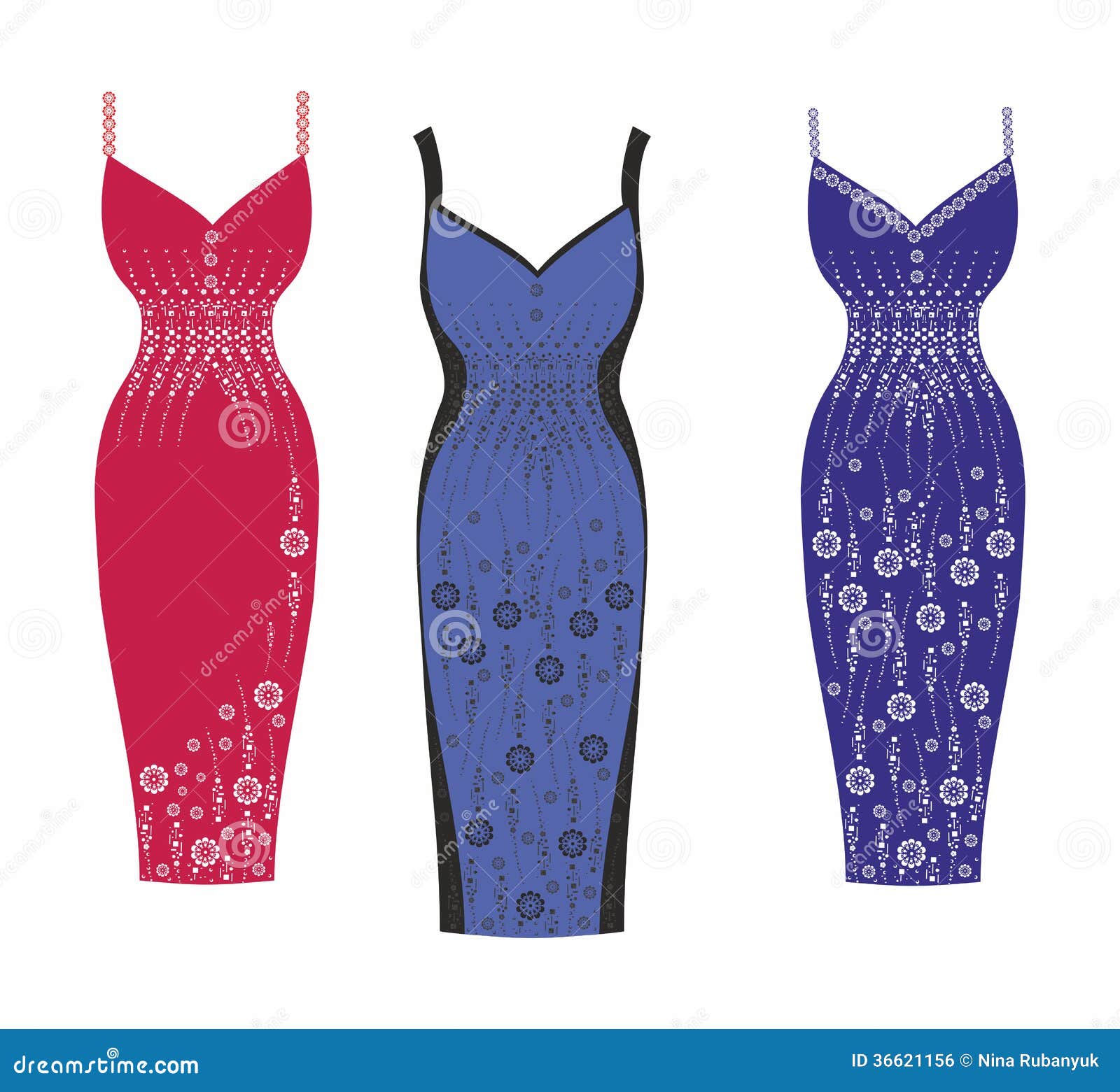 Stylish Dresses for Girls.Fashion Shopping. Vector Illustration Stock ...