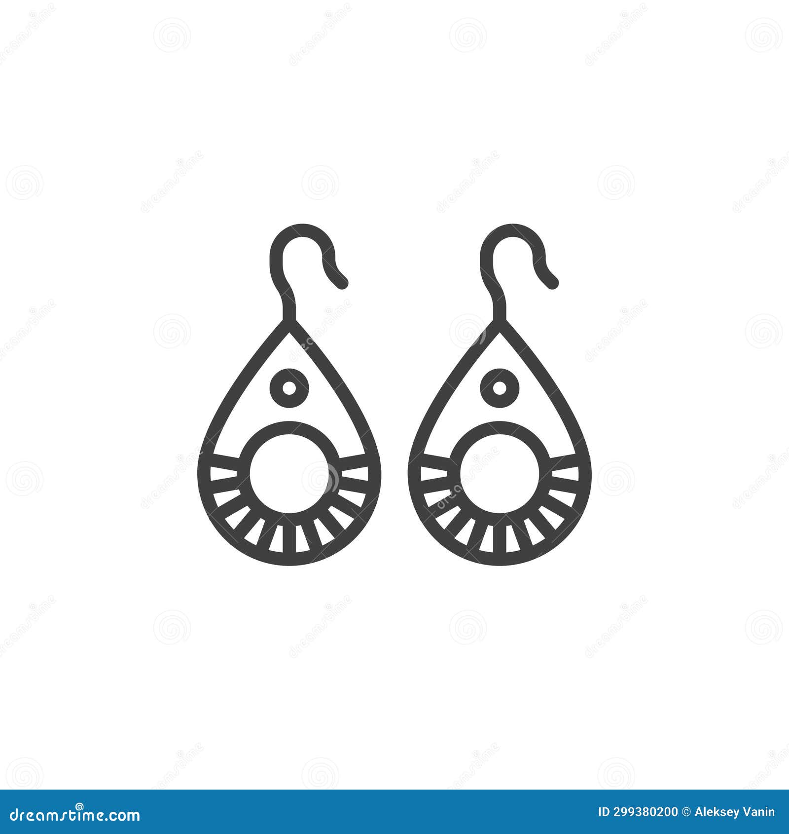 stylish earrings line icon