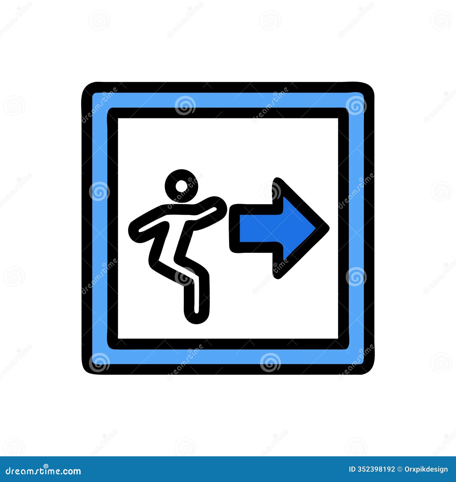 stylish emergency exit sign graphic for evacuations
