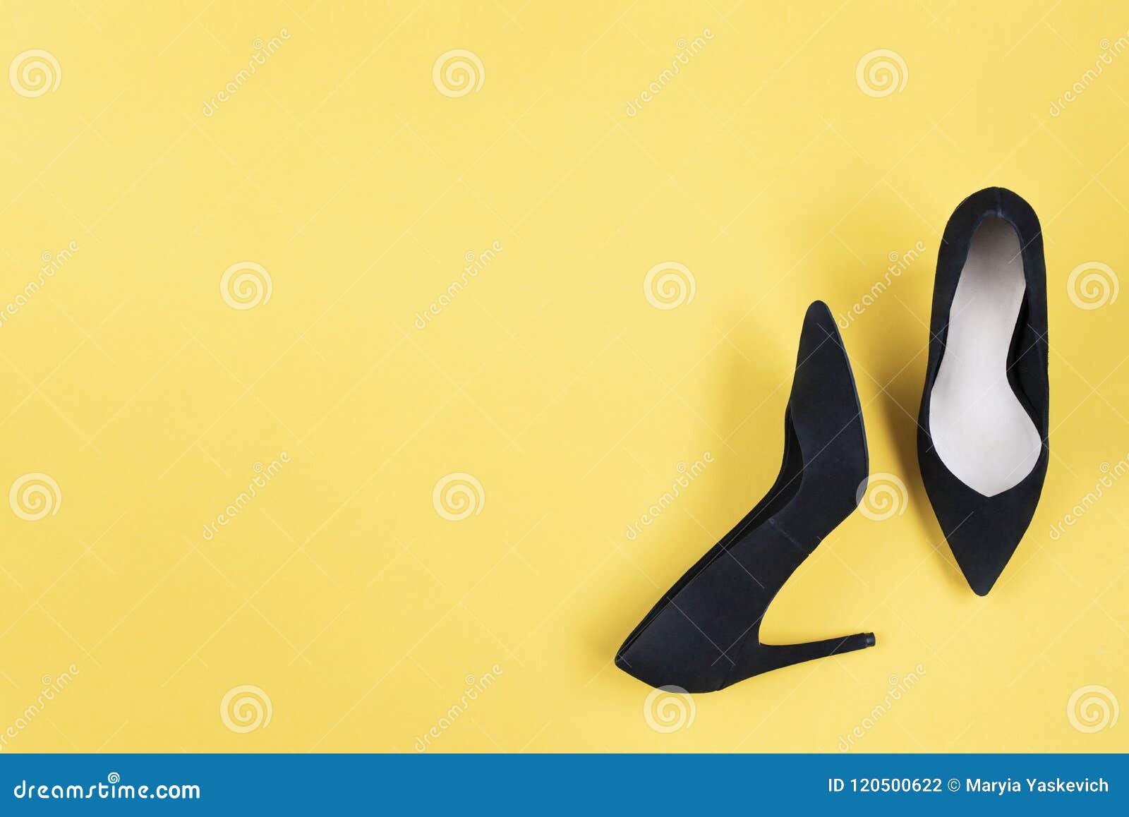 yellow and black shoes heels