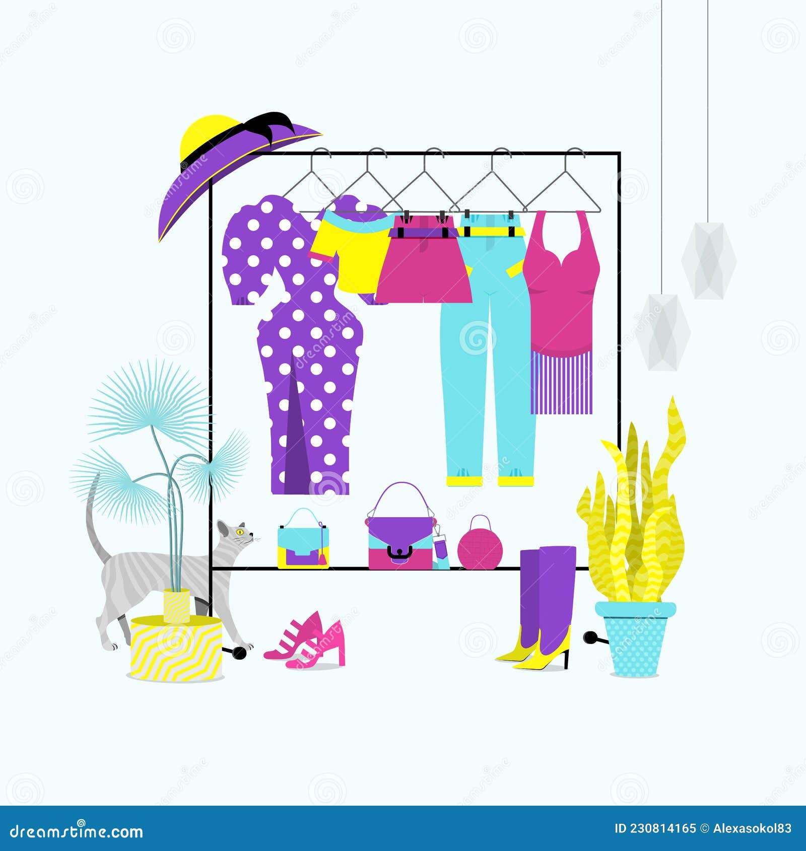 Flat hangers for wardrobe fashion clothes hanger Vector Image