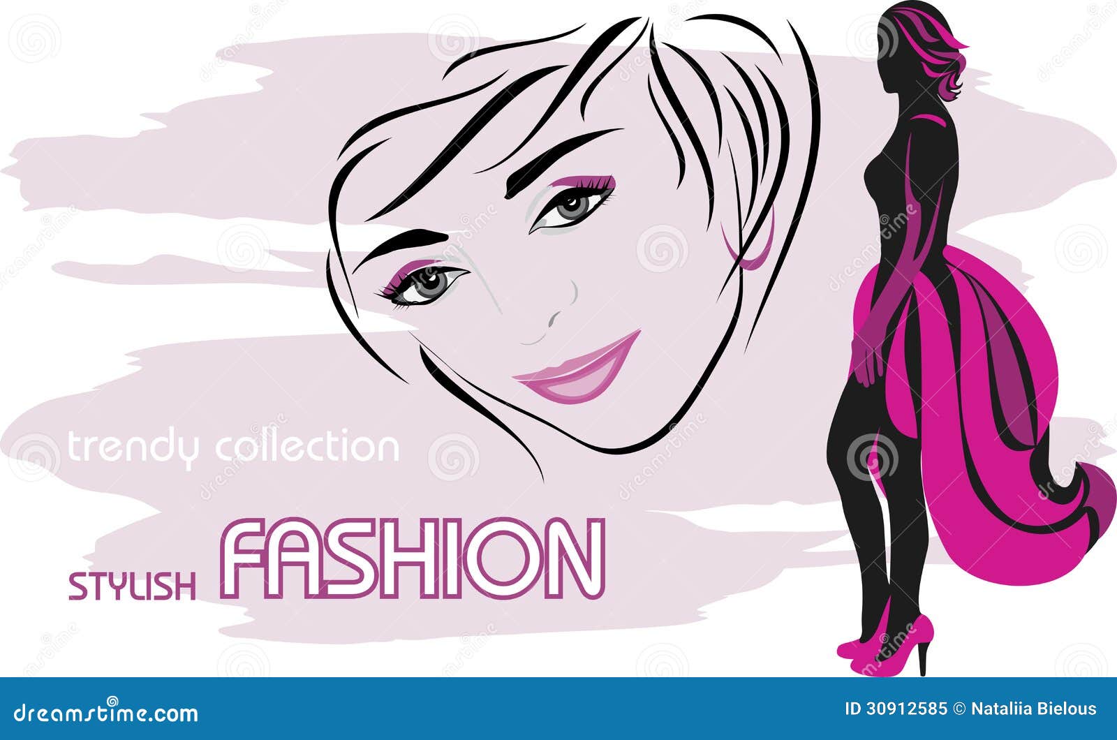 Stylish female fashion stock vector. Illustration of model - 30912585