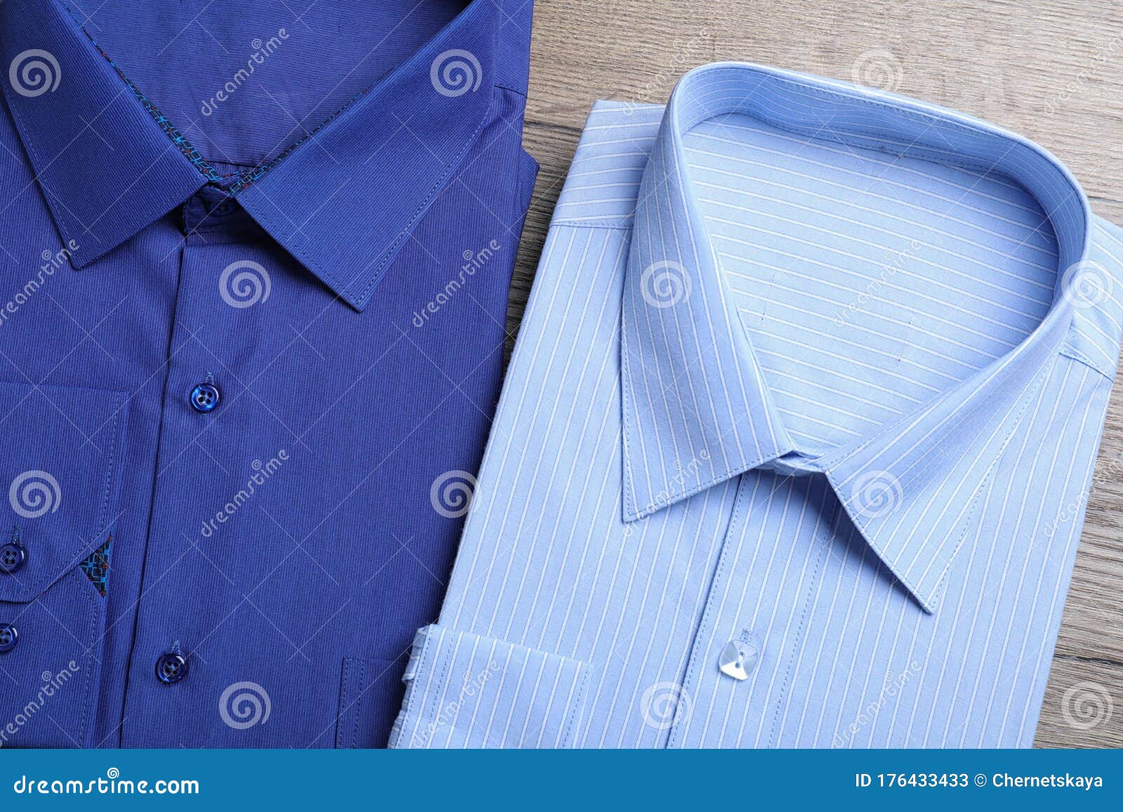 Stylish Folded Shirts on Table, Flat Lay. Dry-cleaning Service Stock ...