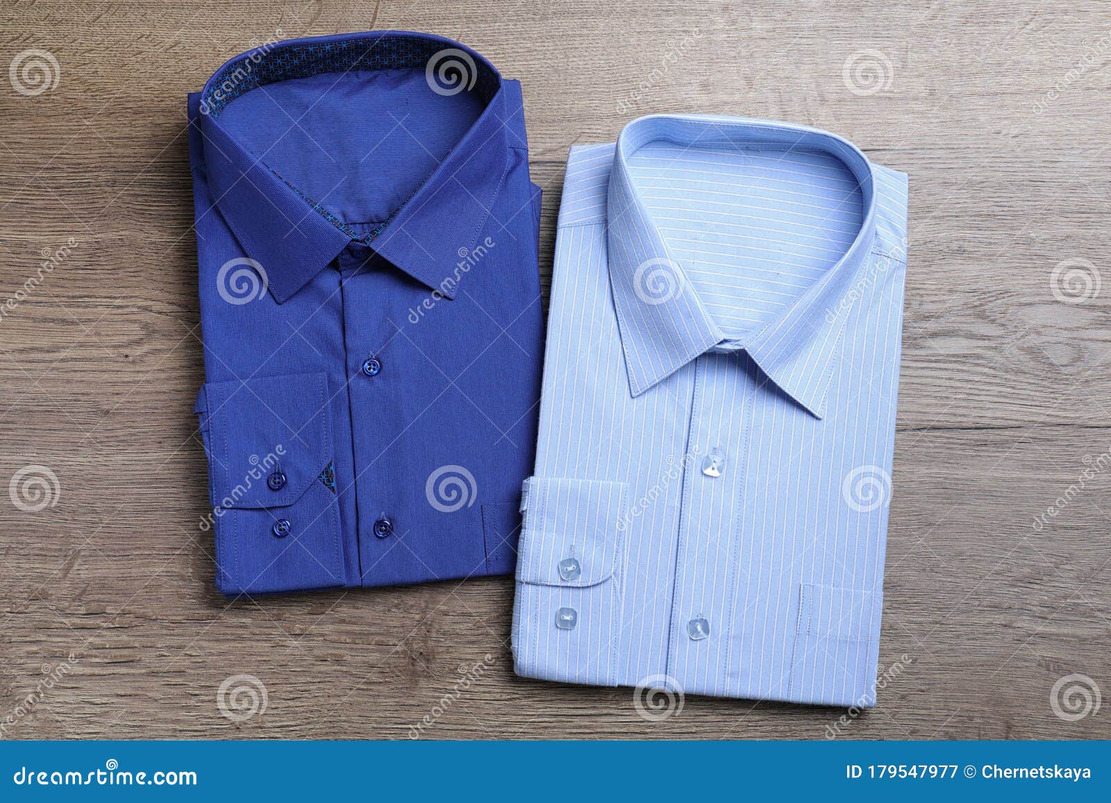 Stylish Folded Shirts on Table, Flat Lay. Dry-cleaning Service Stock ...