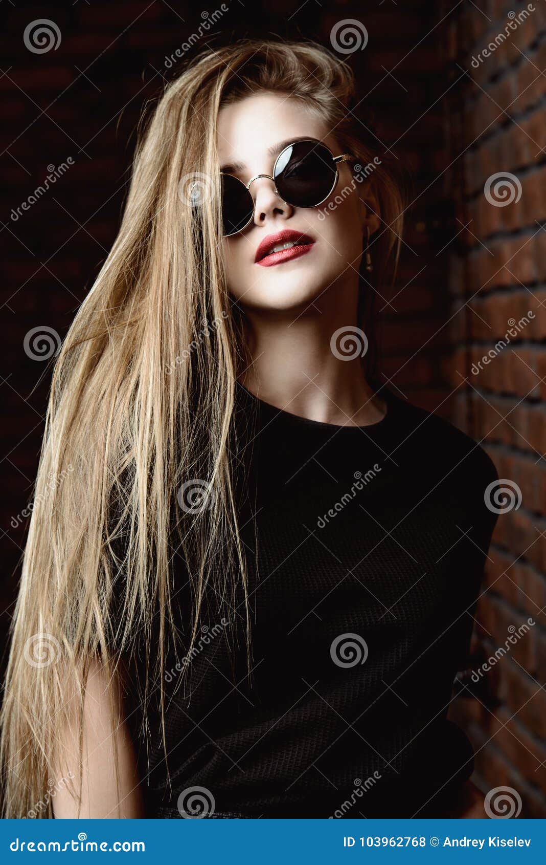 Stylish girl in black stock photo. Image of european - 103962768