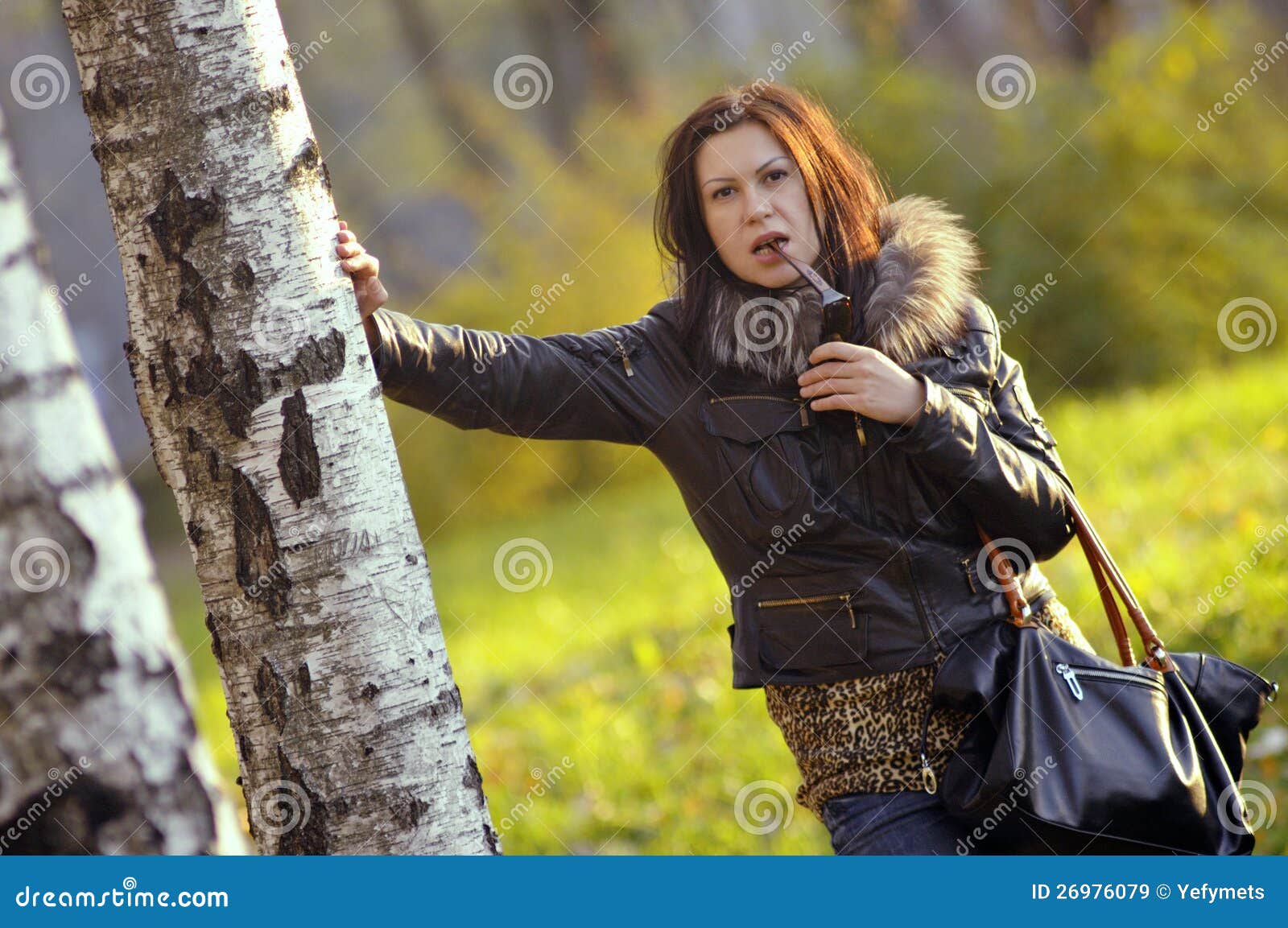 Stylish girl in the woods stock image. Image of love 26976079