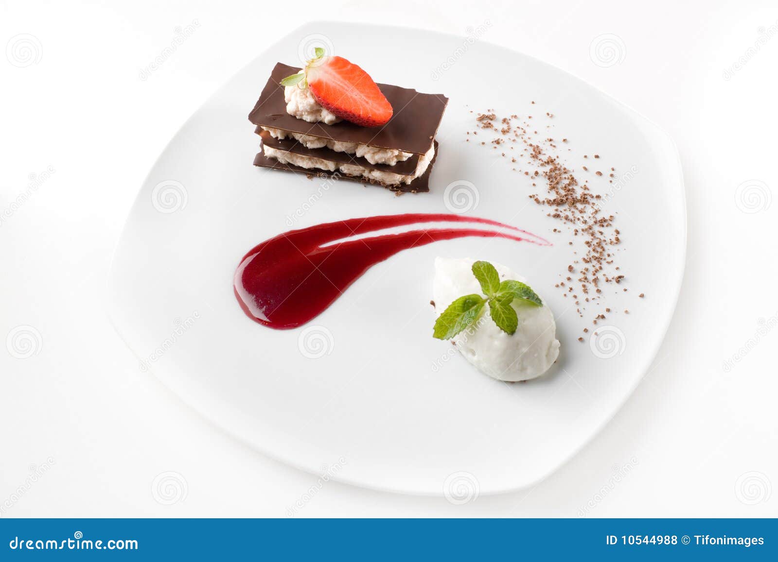 Stylish gourmet dessert stock photo. Image of delicious - 10544988