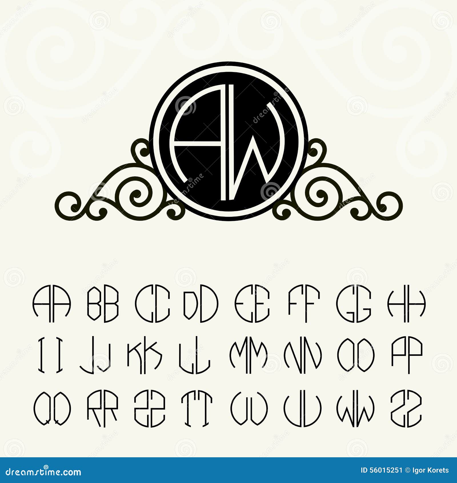 Stylish and Graceful Floral Monogram Design Stock Vector - Illustration ...