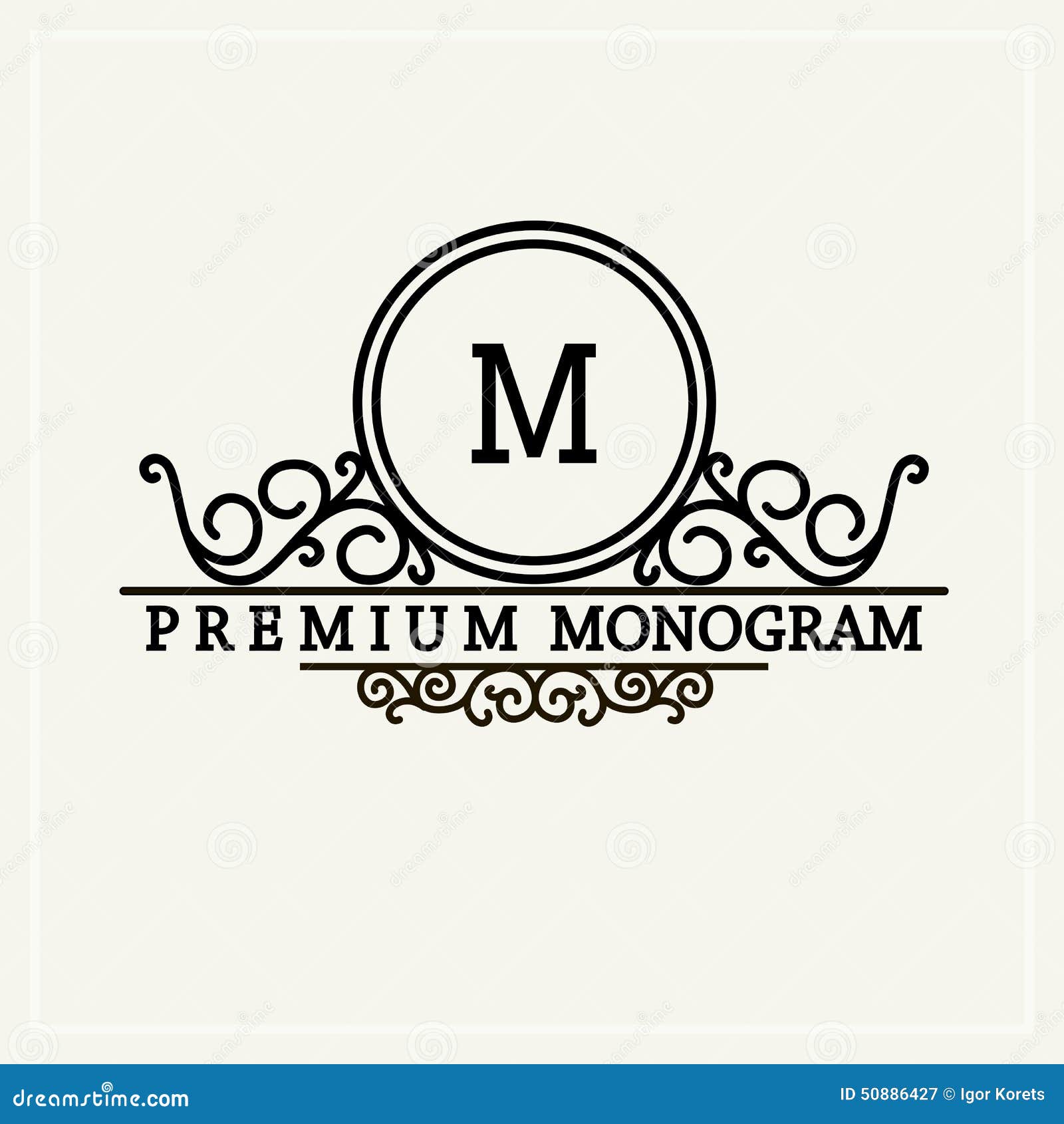 stylish graceful monogram in victorian style