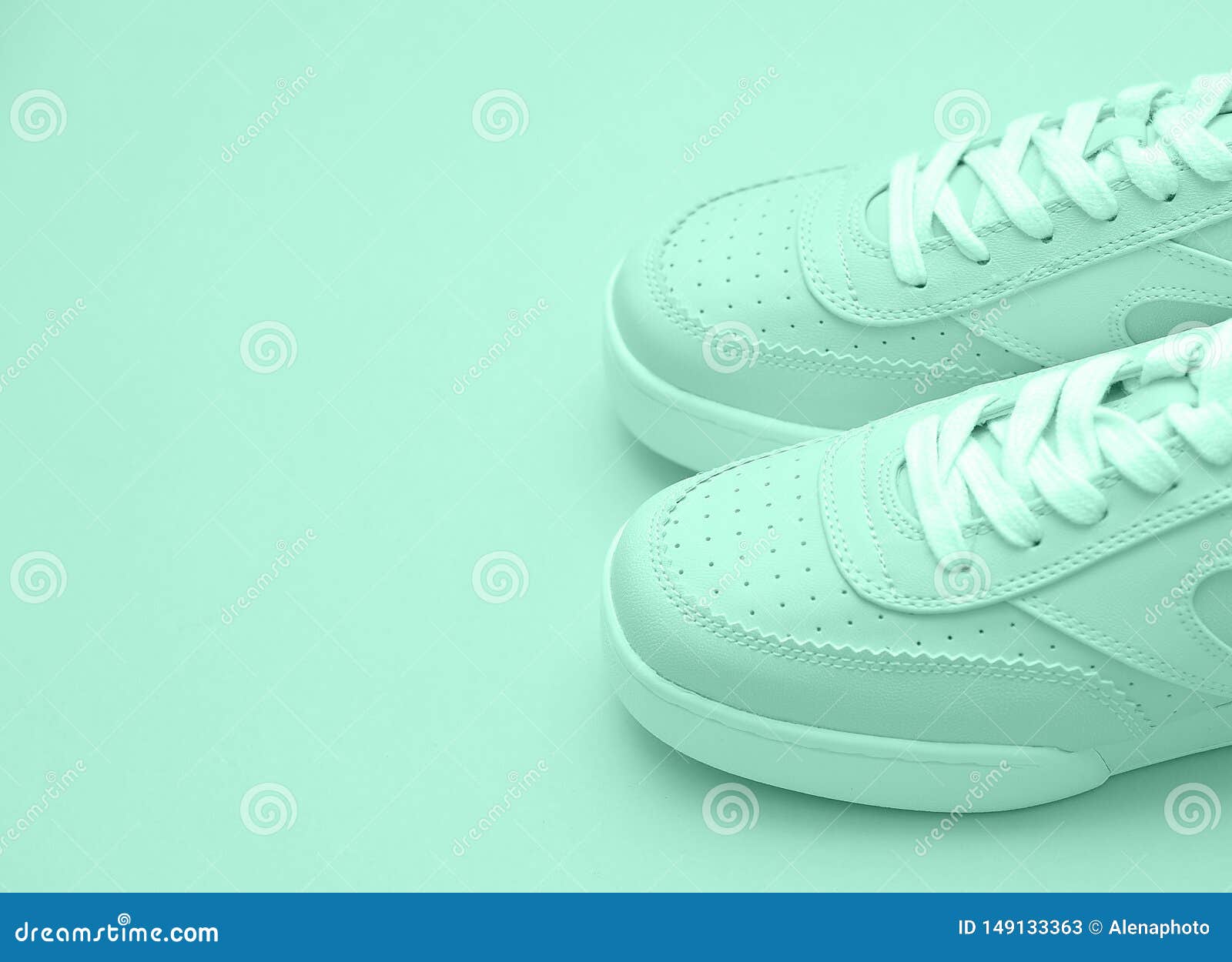 Stylish Green Shoes on Colorful Background. Stock Image - Image of ...