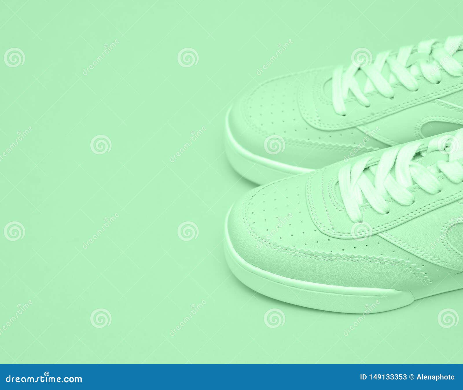 Stylish Green Shoes On Colorful Background. Stock Image - Image of ...