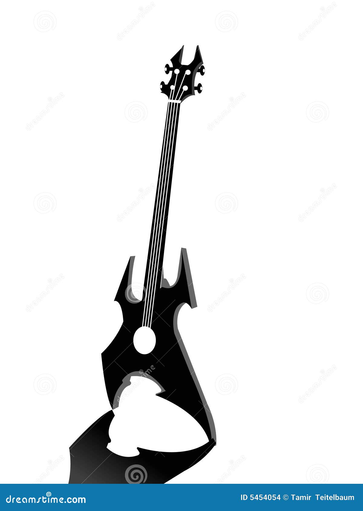 Stylish guitar stock illustration. Illustration of karaoke 5454054