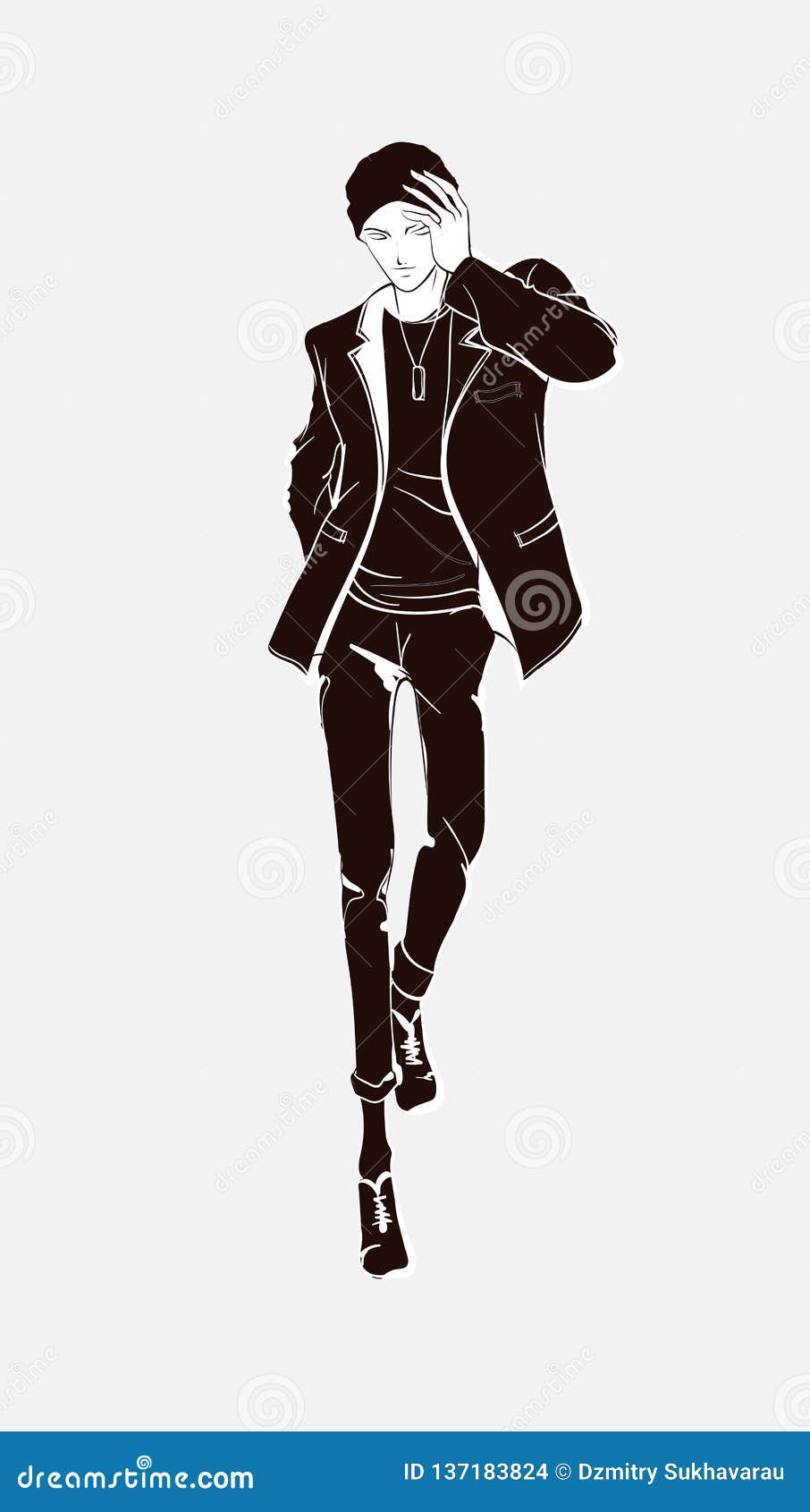 Male Fashion Sketch Stock Vector Illustration and Royalty Free Male Fashion  Sketch Clipart
