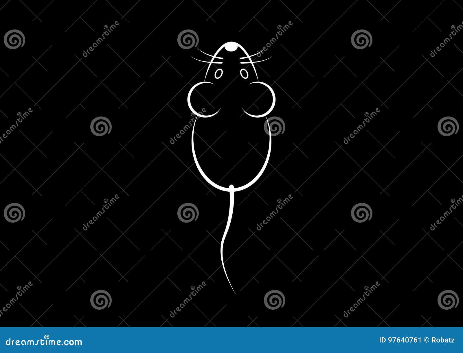 stylish icon of a white mouse icone for web and print. minimalistic  of the home of a rodent mouse or rat black and white