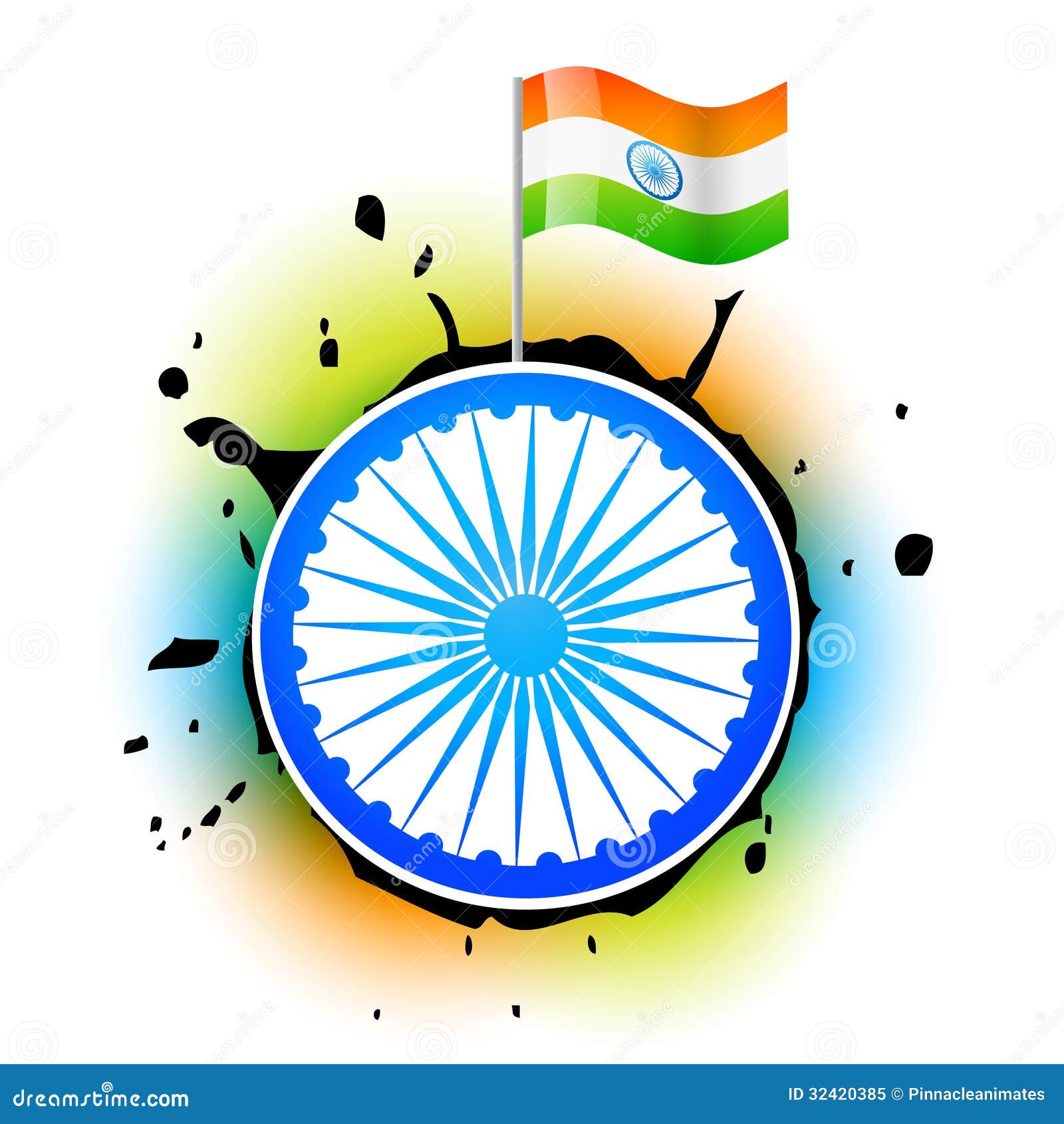 Download Stylish indian flag stock vector. Illustration of green ...