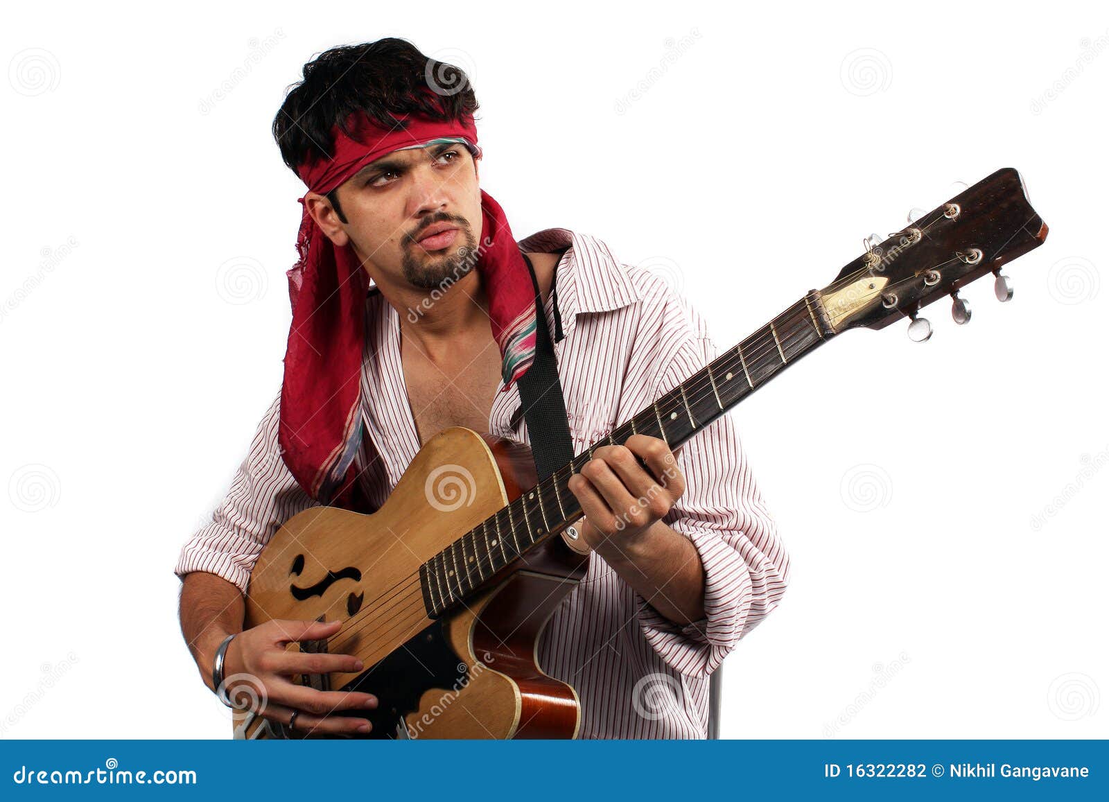 Stylish Indian Guitarist stock photo. Image of musician 16322282