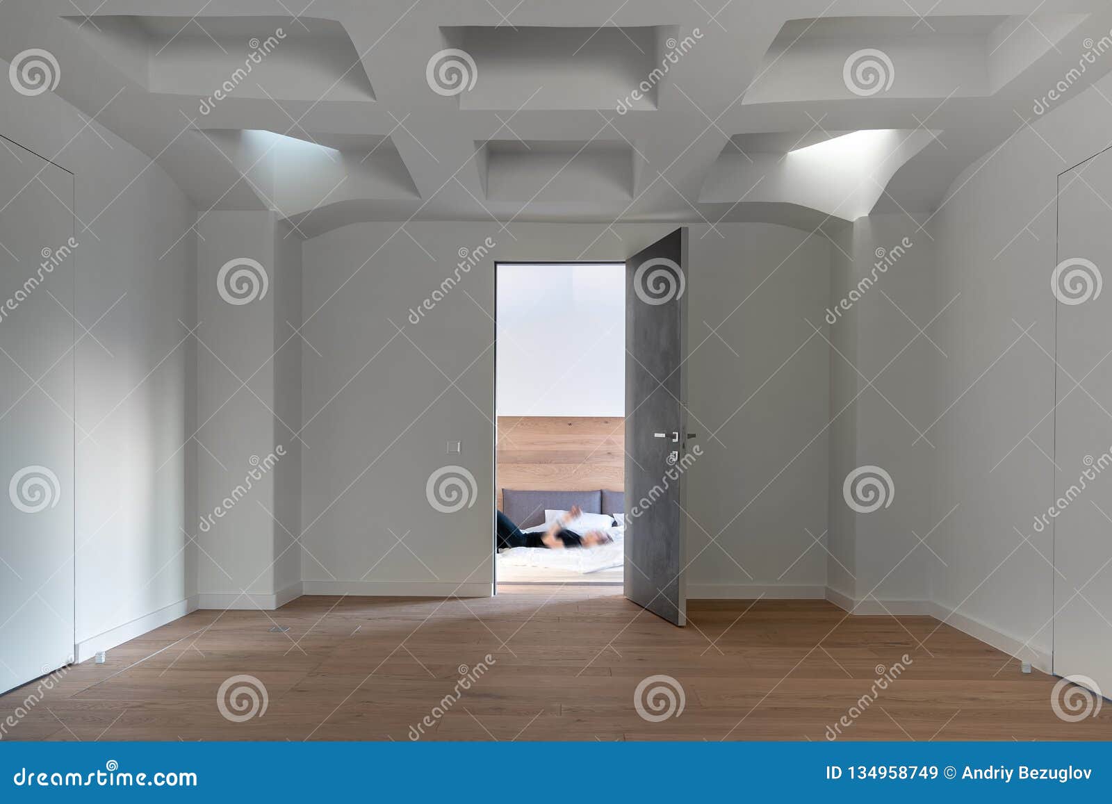 Stylish Interior In Modern Style With Design White False