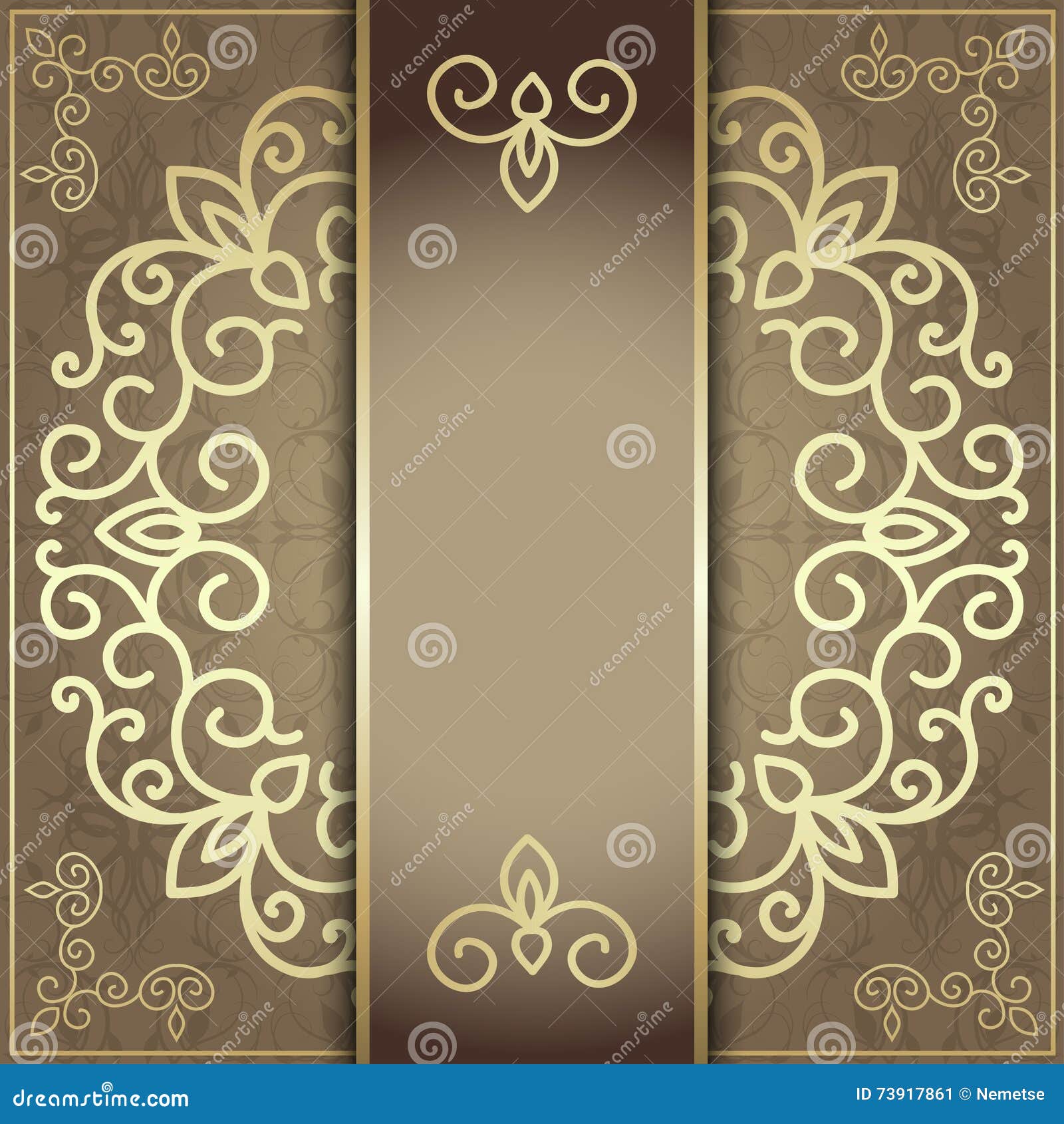 Stylish Invitation Card, Elegant Golden Design Stock Vector - Illustration  of elegant, background: 73917861