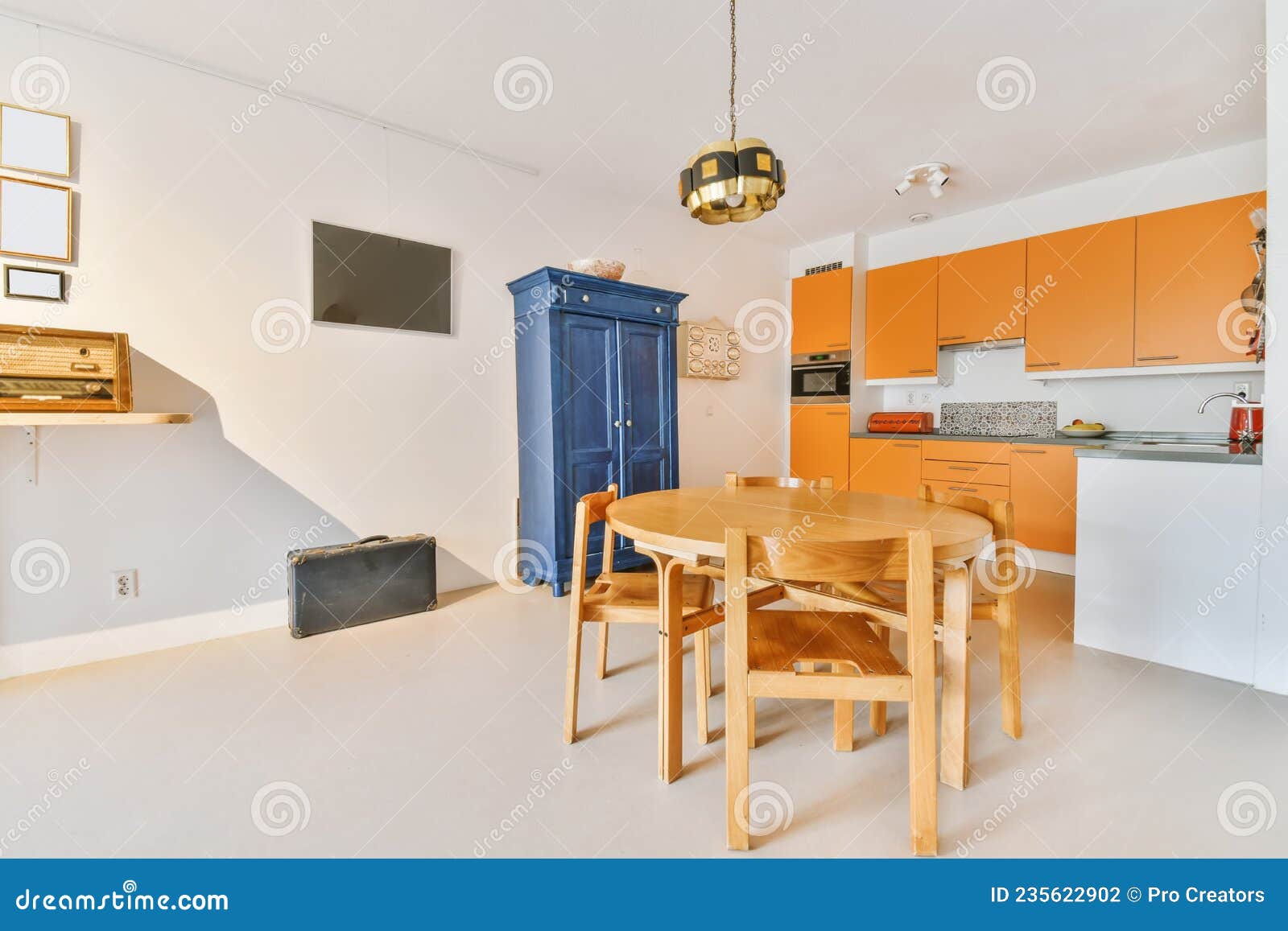 Stylish kitchen design stock photo. Image of residential 235622902