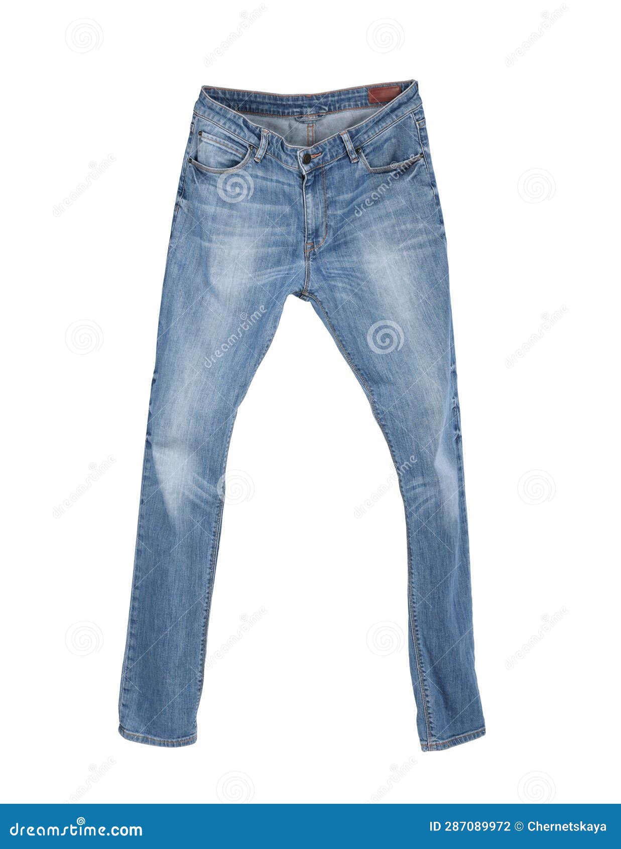 Stylish Light Blue Jeans Isolated on White Stock Photo Image of