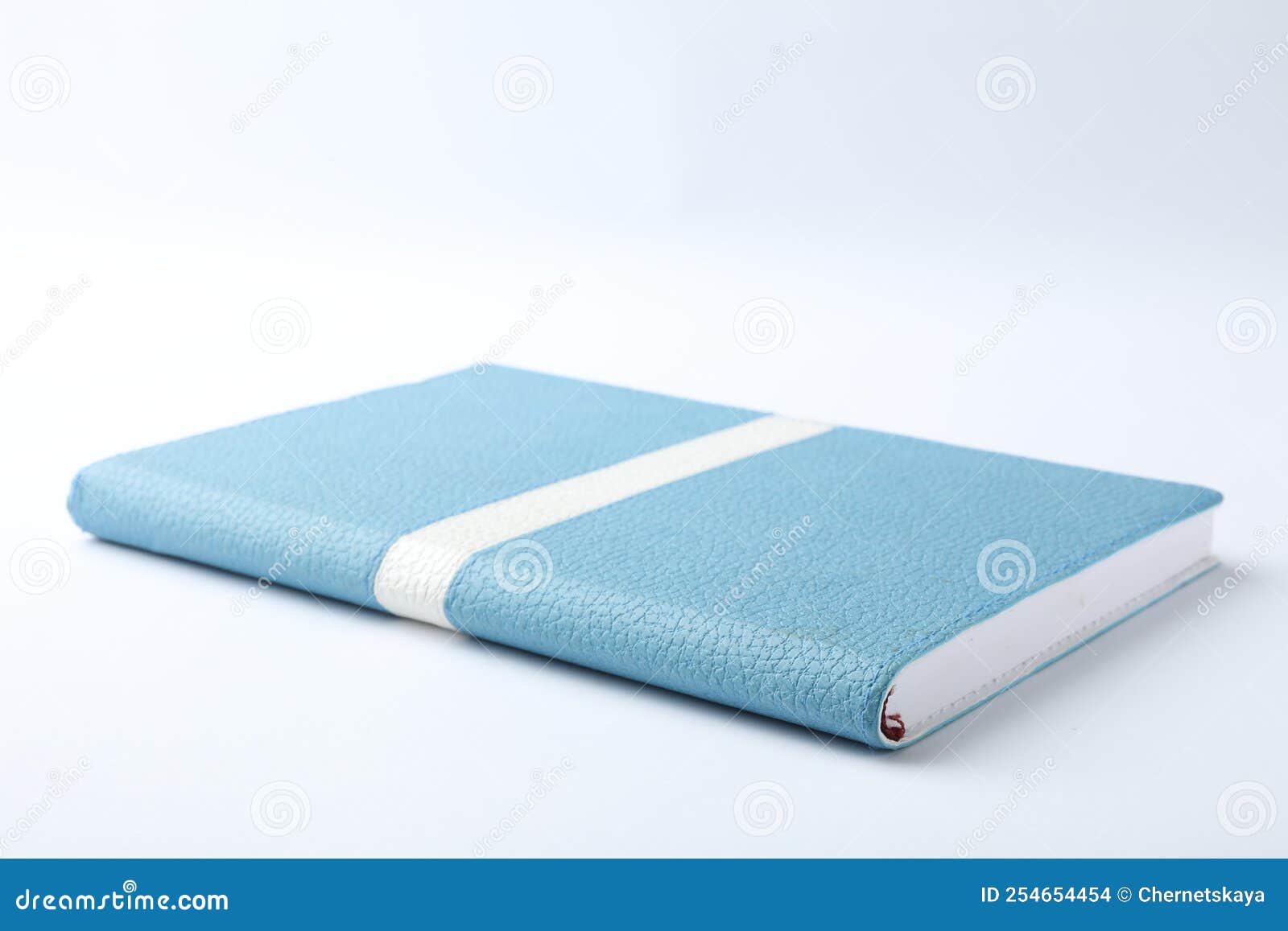 Stylish Light Blue Notebook Isolated on White Stock Photo Image of